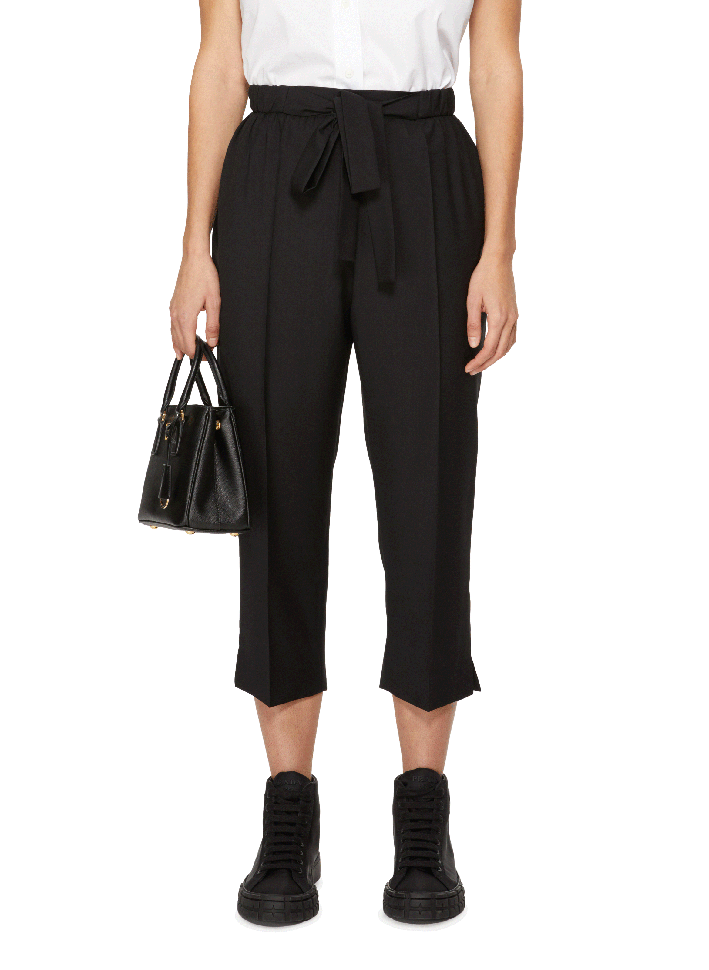 Virgin Wool Trousers PRADA Black