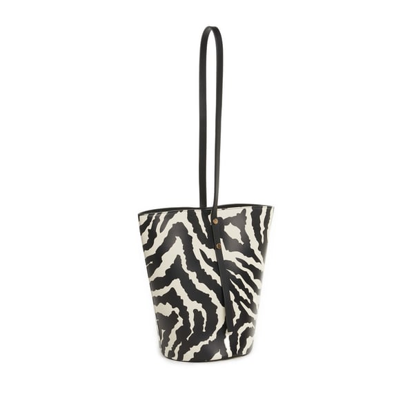 Saison 1865 Sac Cabas À Imprimé Zébré En Cuir In Black