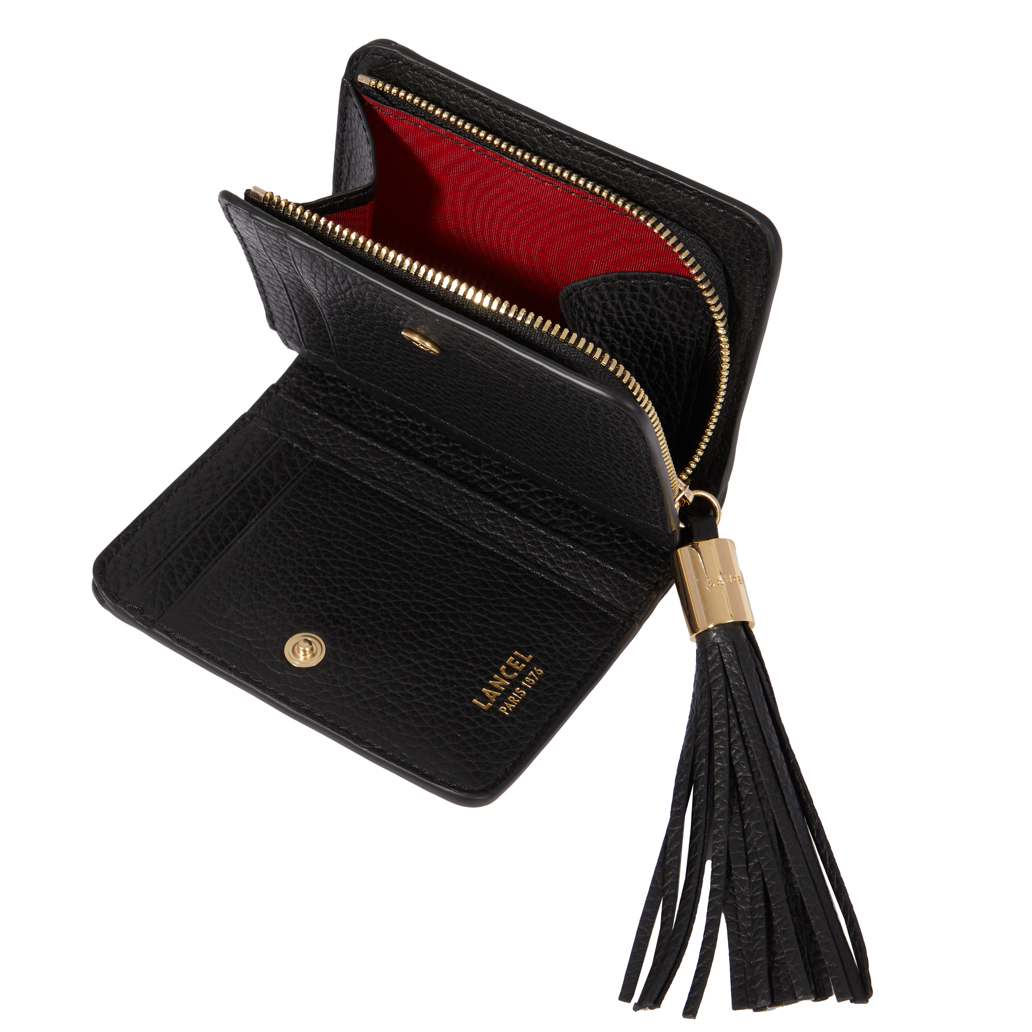 Portefeuille compact medium zippé - premier flirt LANCEL Noir