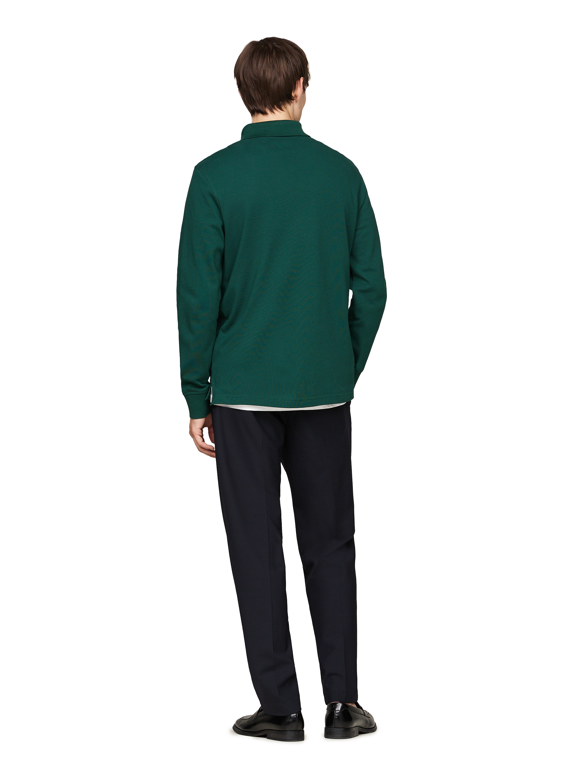 Polo manches longues en coton TOMMY HILFIGER Vert