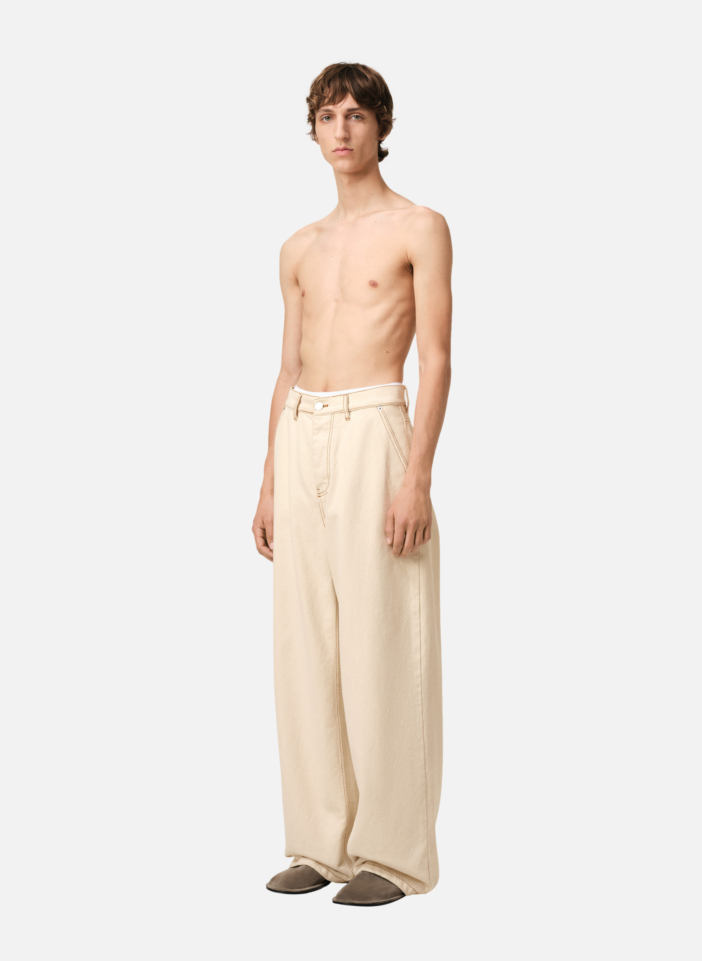 Jean coupe large AMI PARIS Blanc