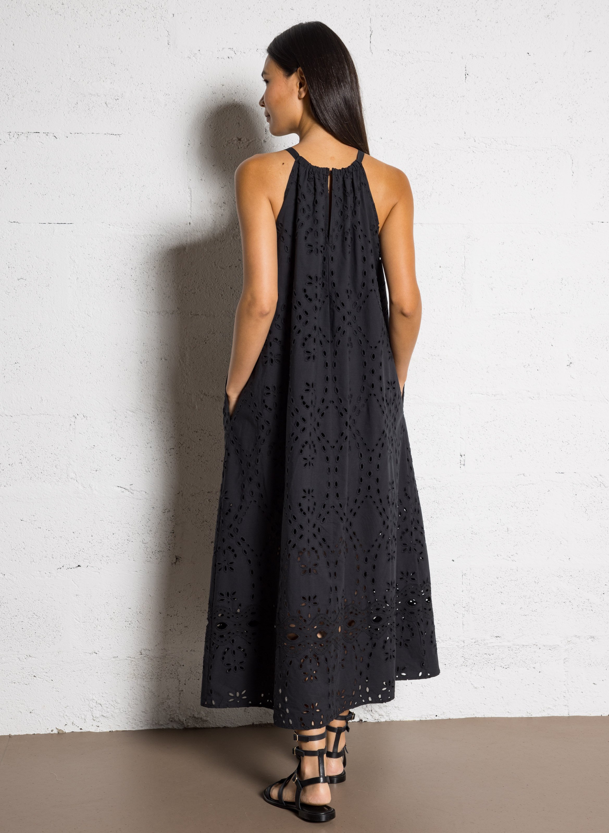 Robe longue col rond en coton bonie BA&SH Noir