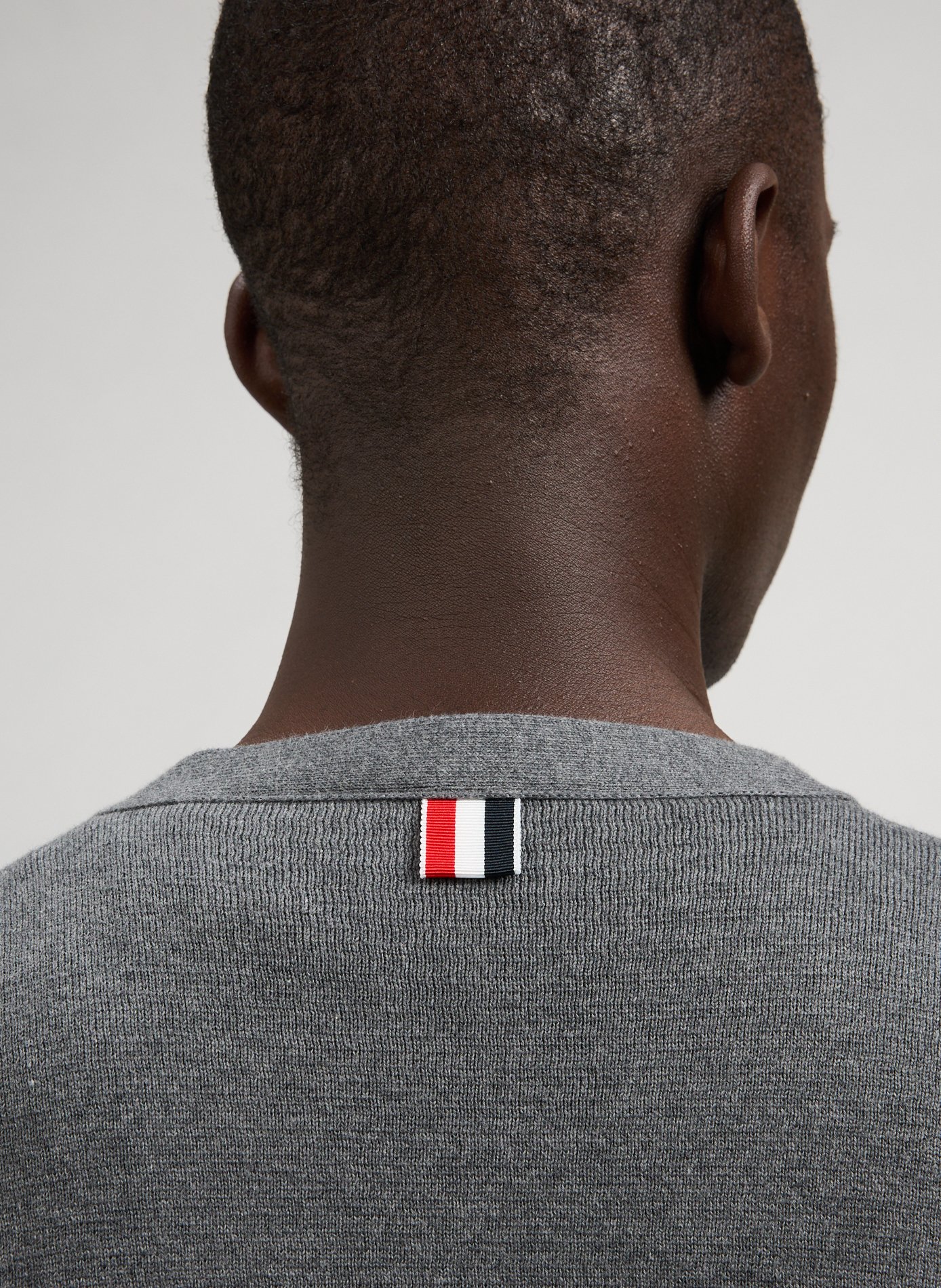 Milano Stitch 4-bar cotton Cardigan THOM BROWNE Grey