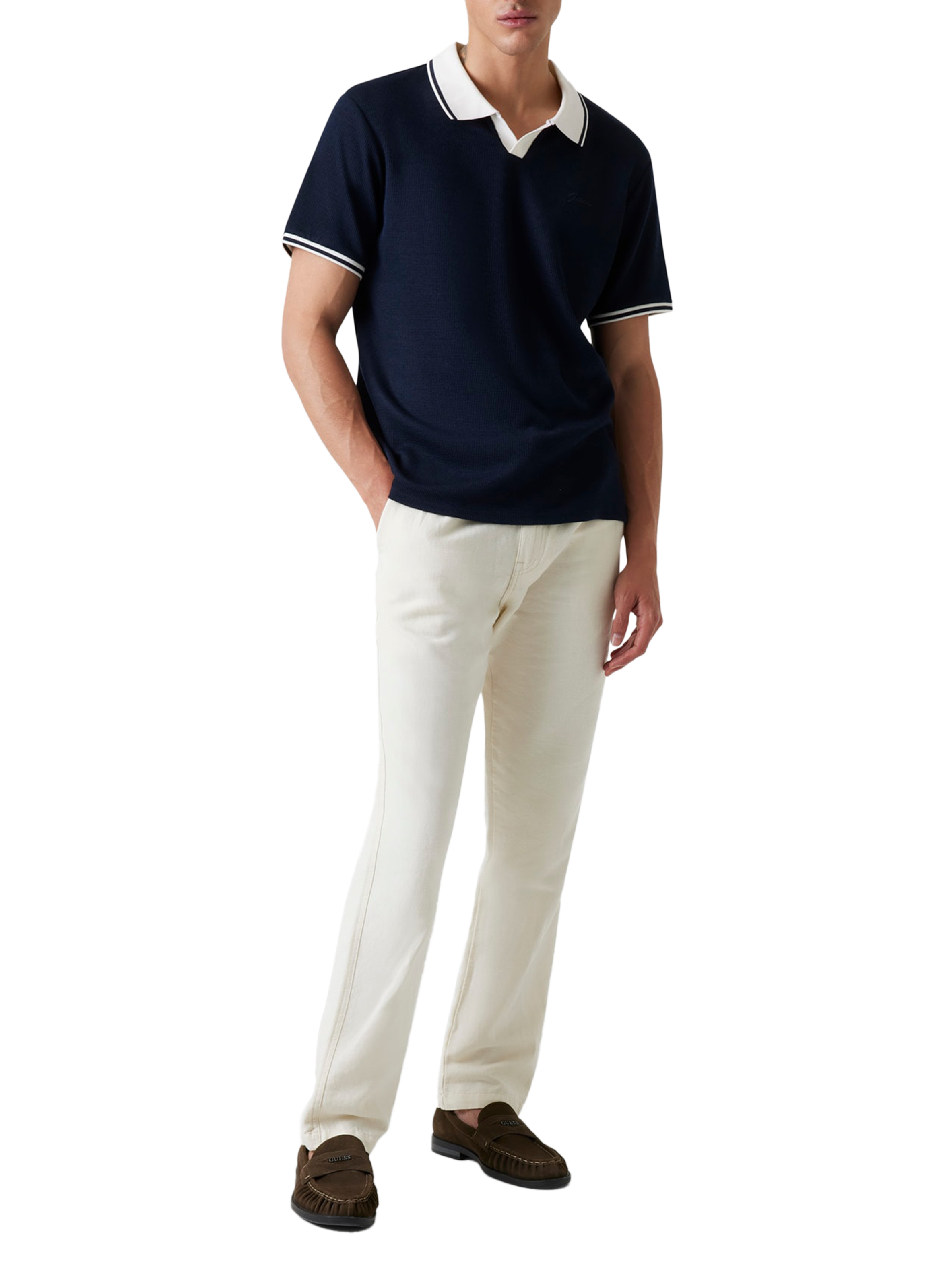 Polo col contrastant GUESS Bleu