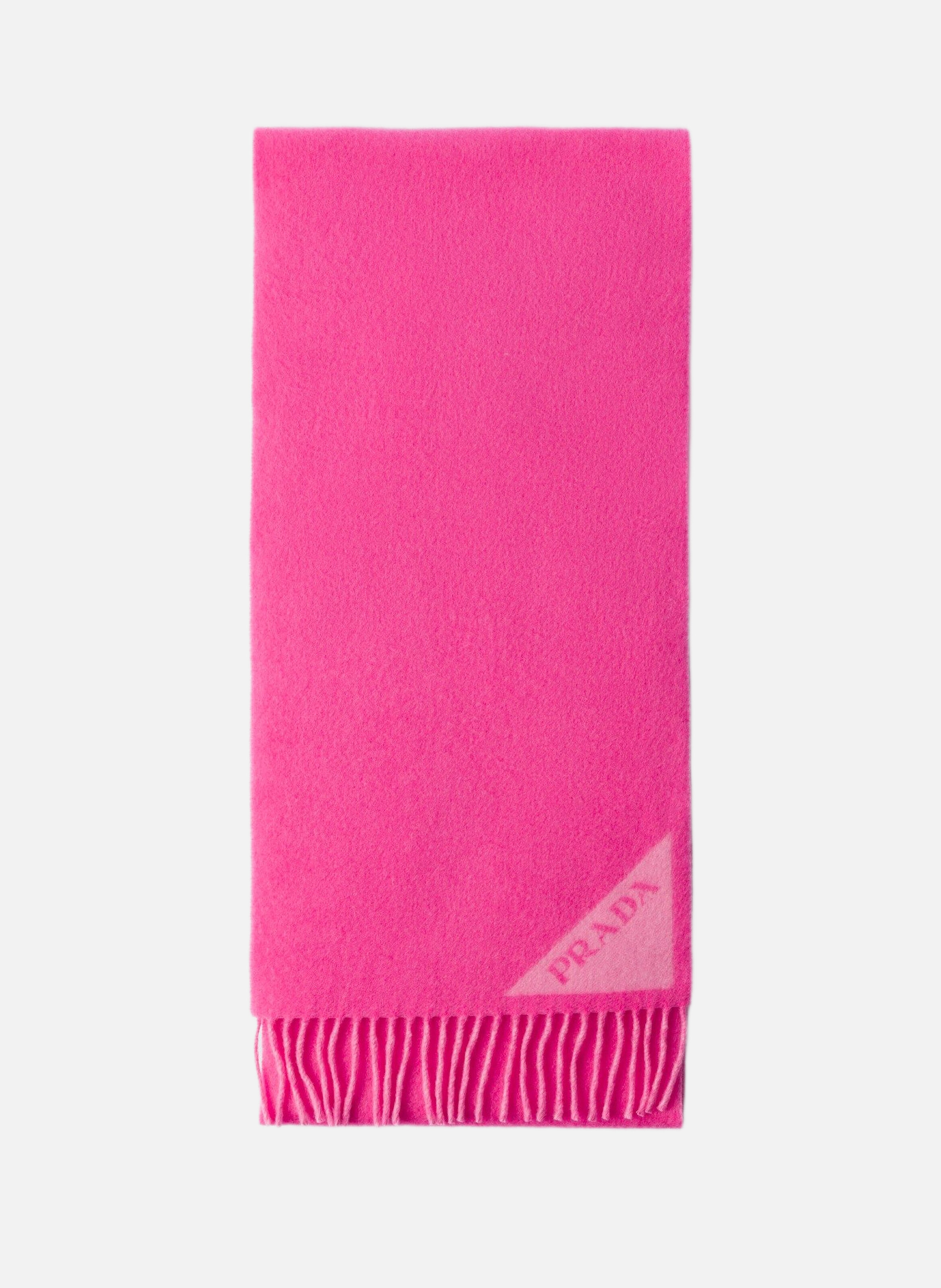 Écharpe en laine et cachemire double face PRADA Rose