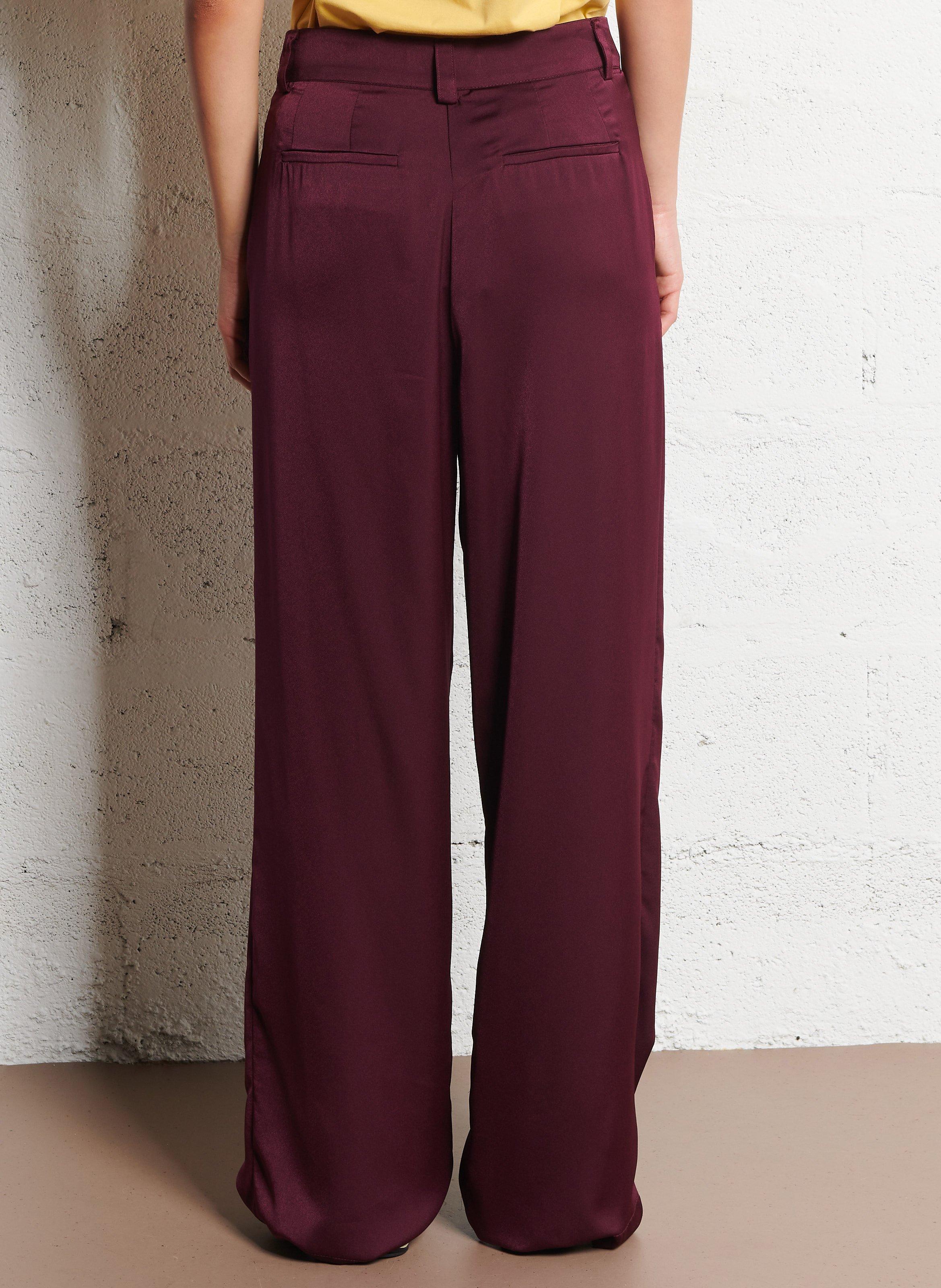 Pantalon droit satiné taille haute charly BA&SH Violet