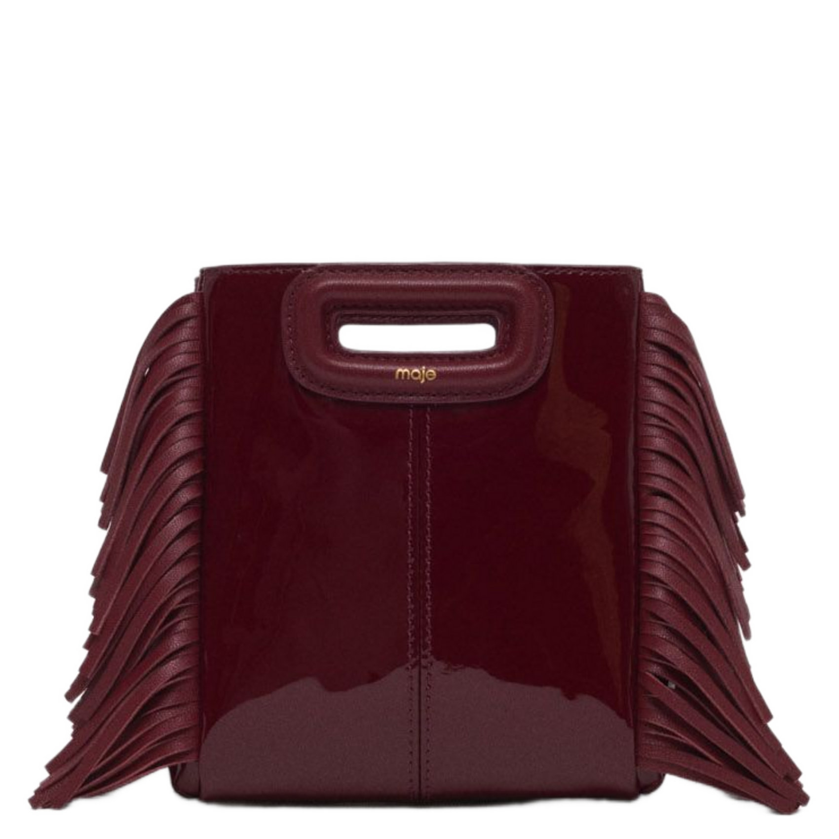 Sac bandoulière en cuir vernis m mini MAJE Rouge