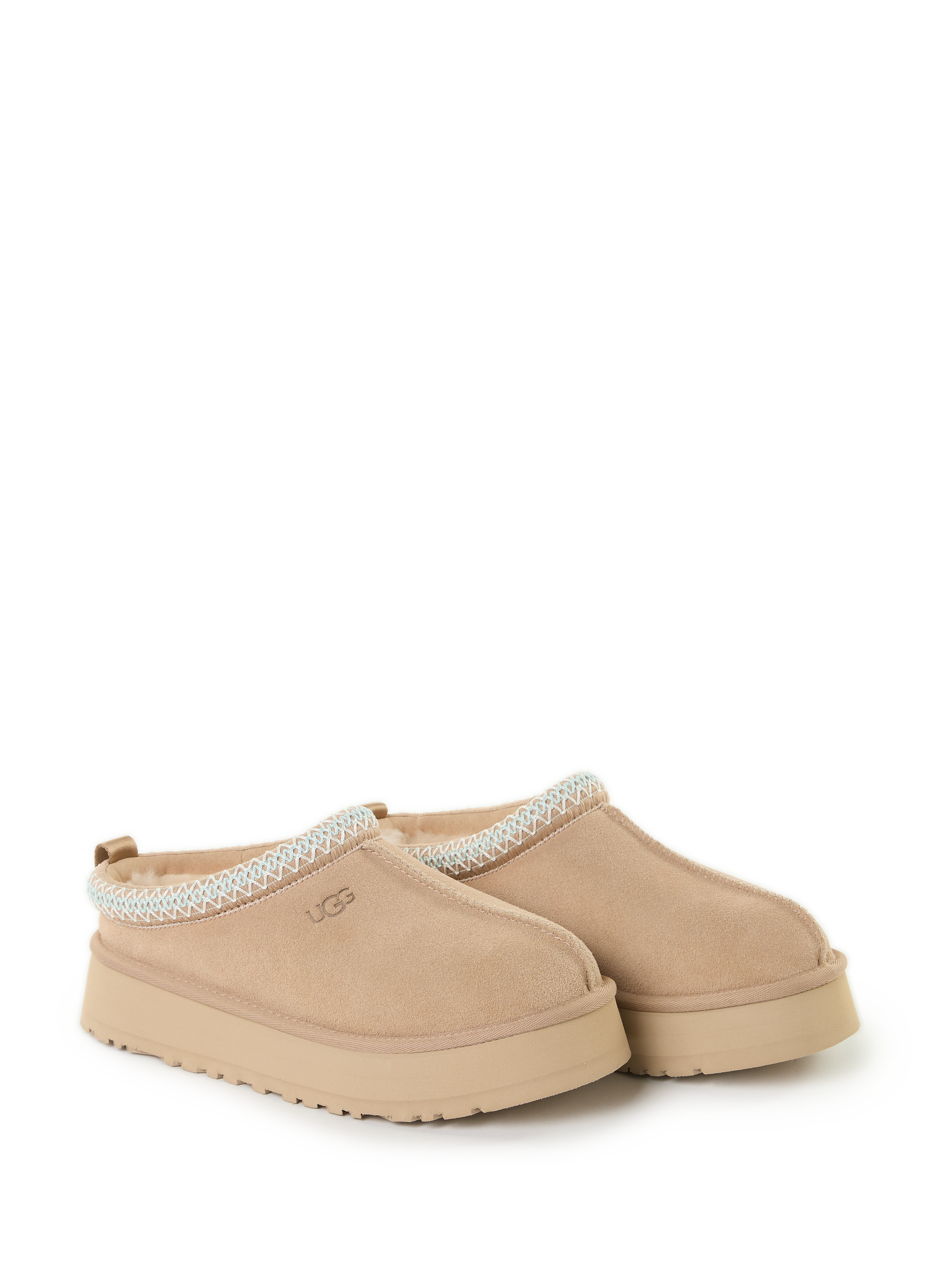 Mixed leather slippers UGG Beige