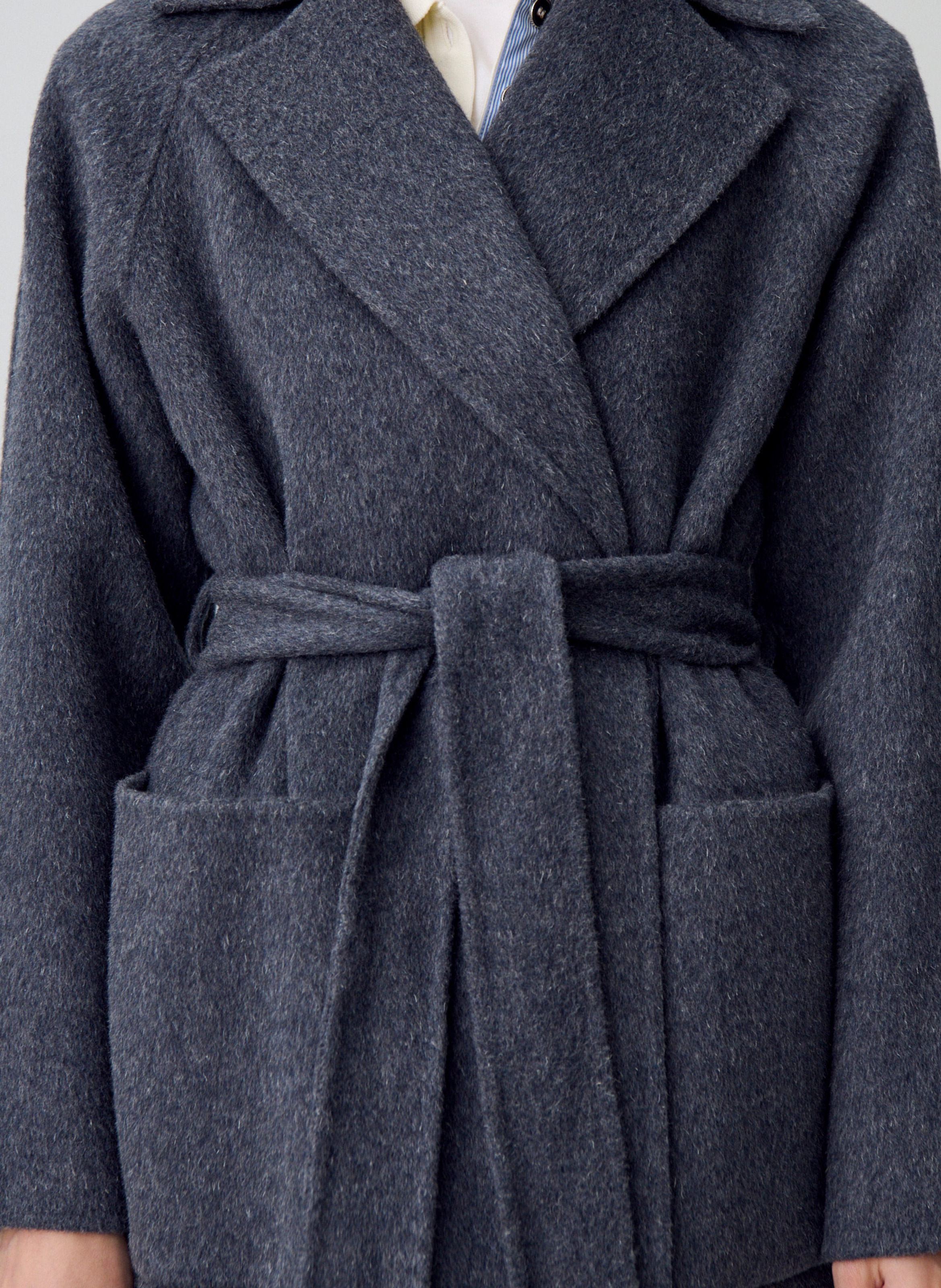 Manteau col tailleur en laine mélangée gwenola CLAUDIE PIERLOT Gris