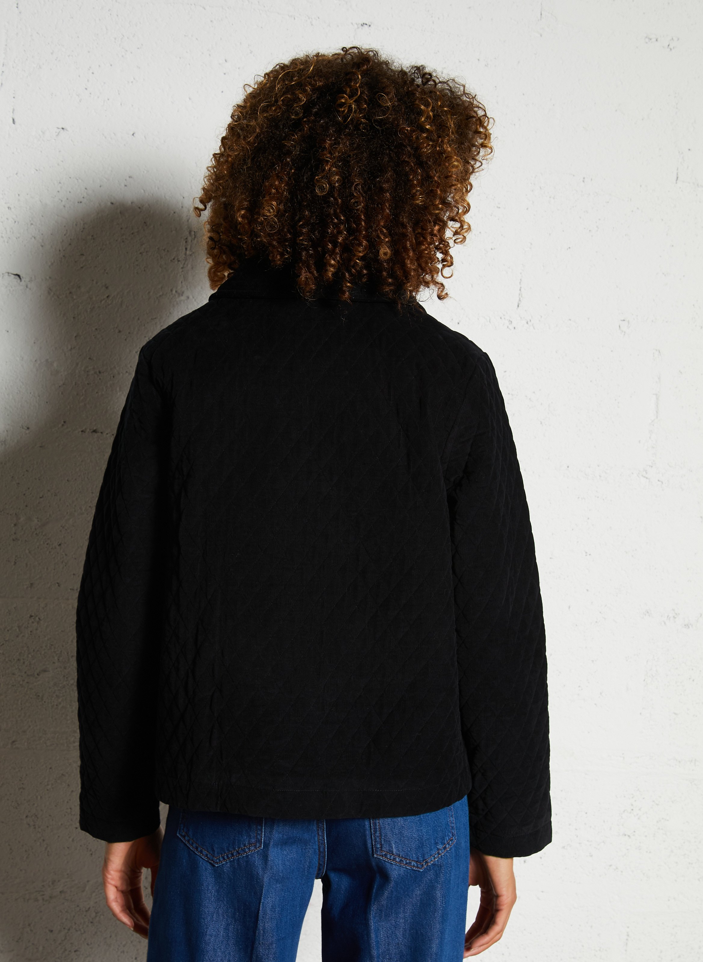 Veste col classique matelassée en coton mélangé ARMOR-LUX Noir