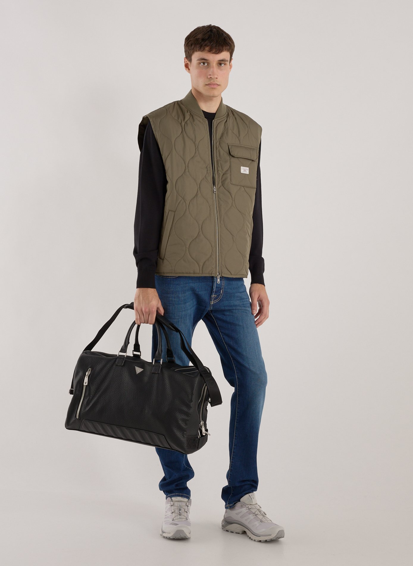 Crackled travel bag GUESS Black