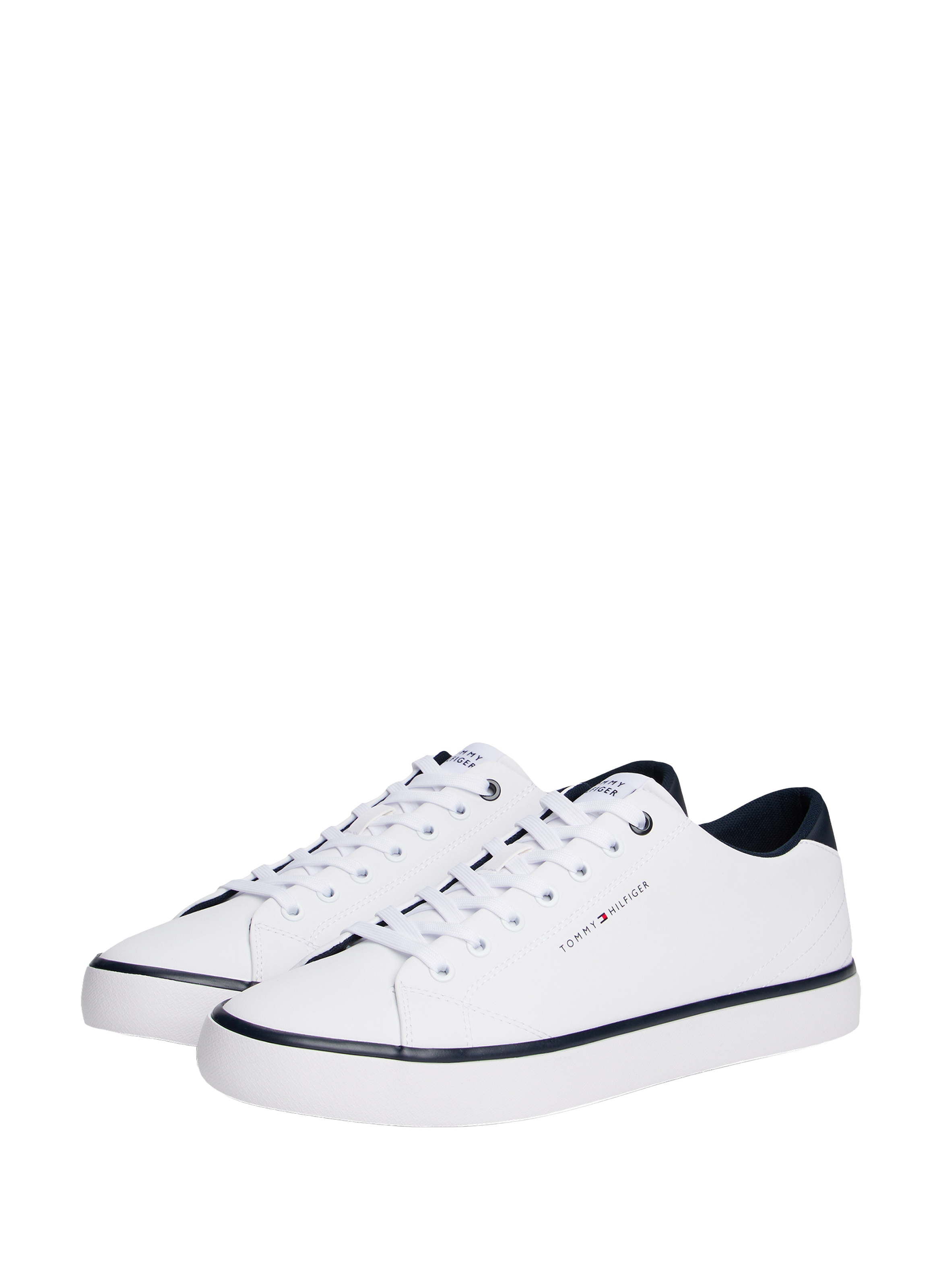 Baskets basses en cuir mélangé TOMMY HILFIGER Blanc
