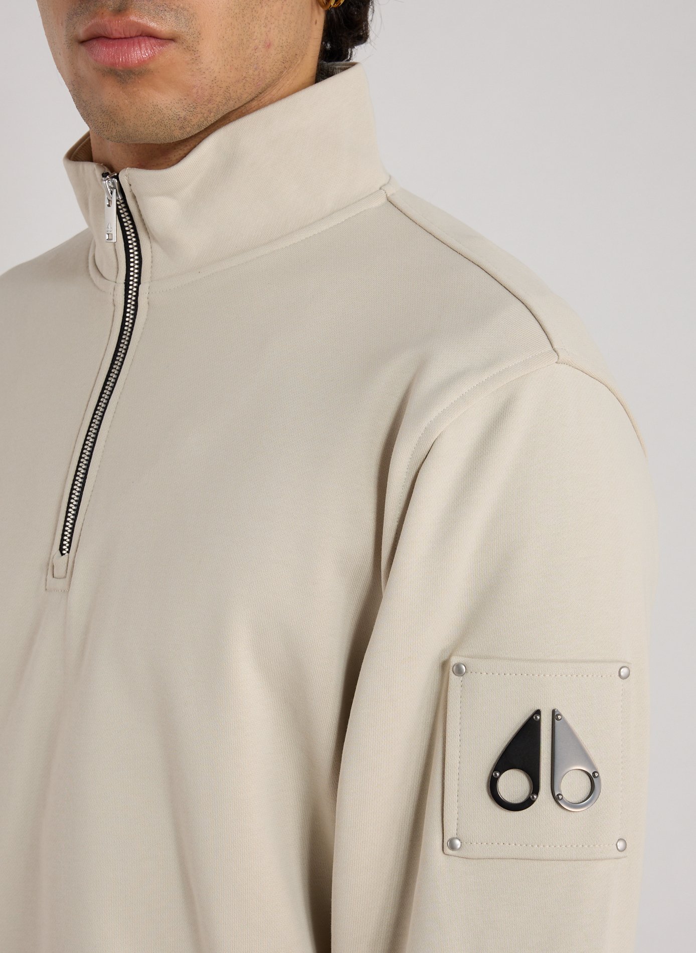 Cotton half-zip sweatshirt  MOOSE KNUCKLES Beige