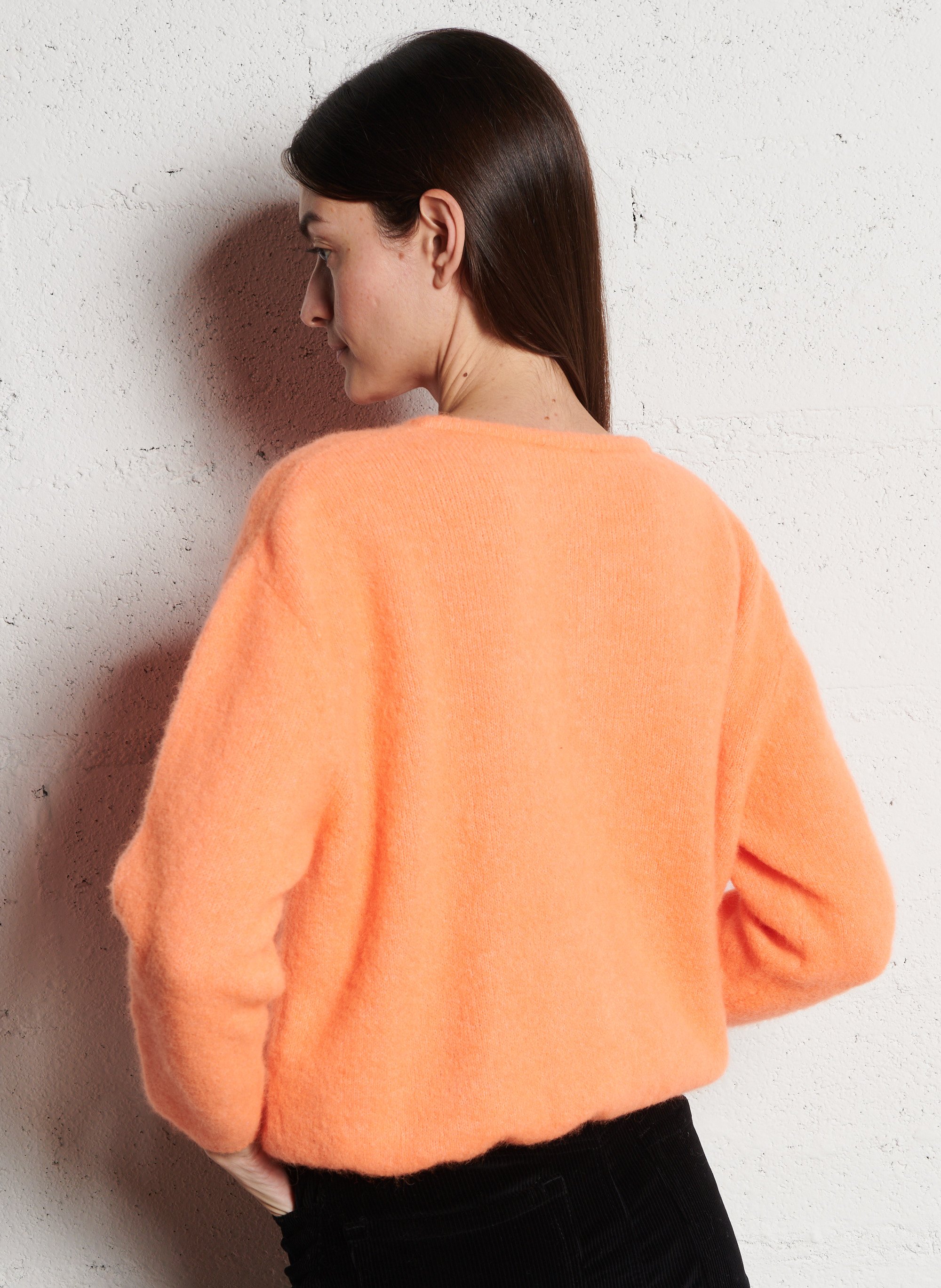 Gilet ample col rond en laine mélangée vitow AMERICAN VINTAGE Orange