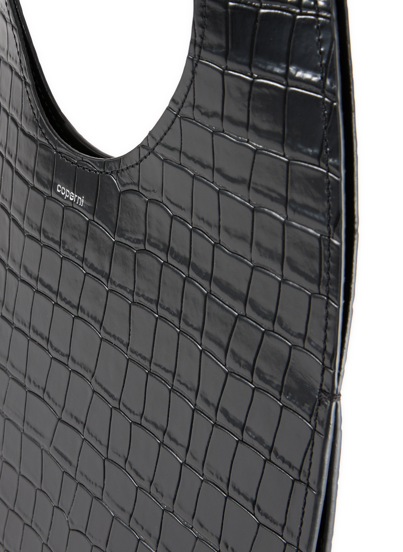 Crocodile leather heart shoulder bag COPERNI Black