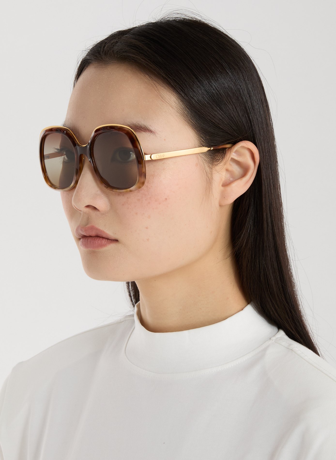 Lunettes arrondies tie and dye CHLOÉ Marron