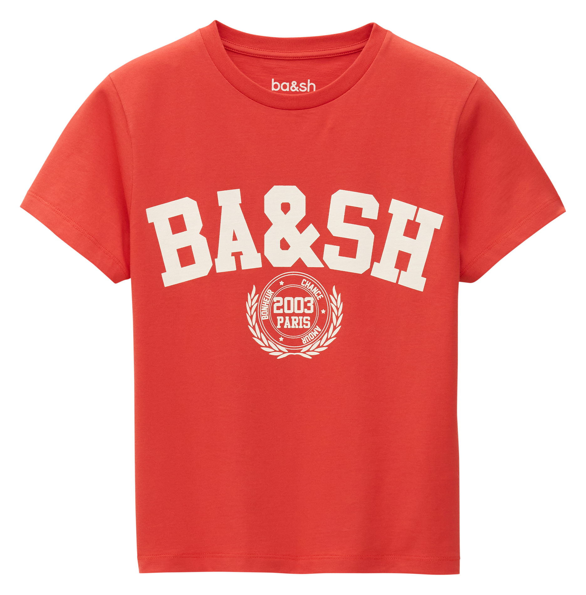 Tee-shirt droit sérigraphié en coton ioni BA&SH Rouge