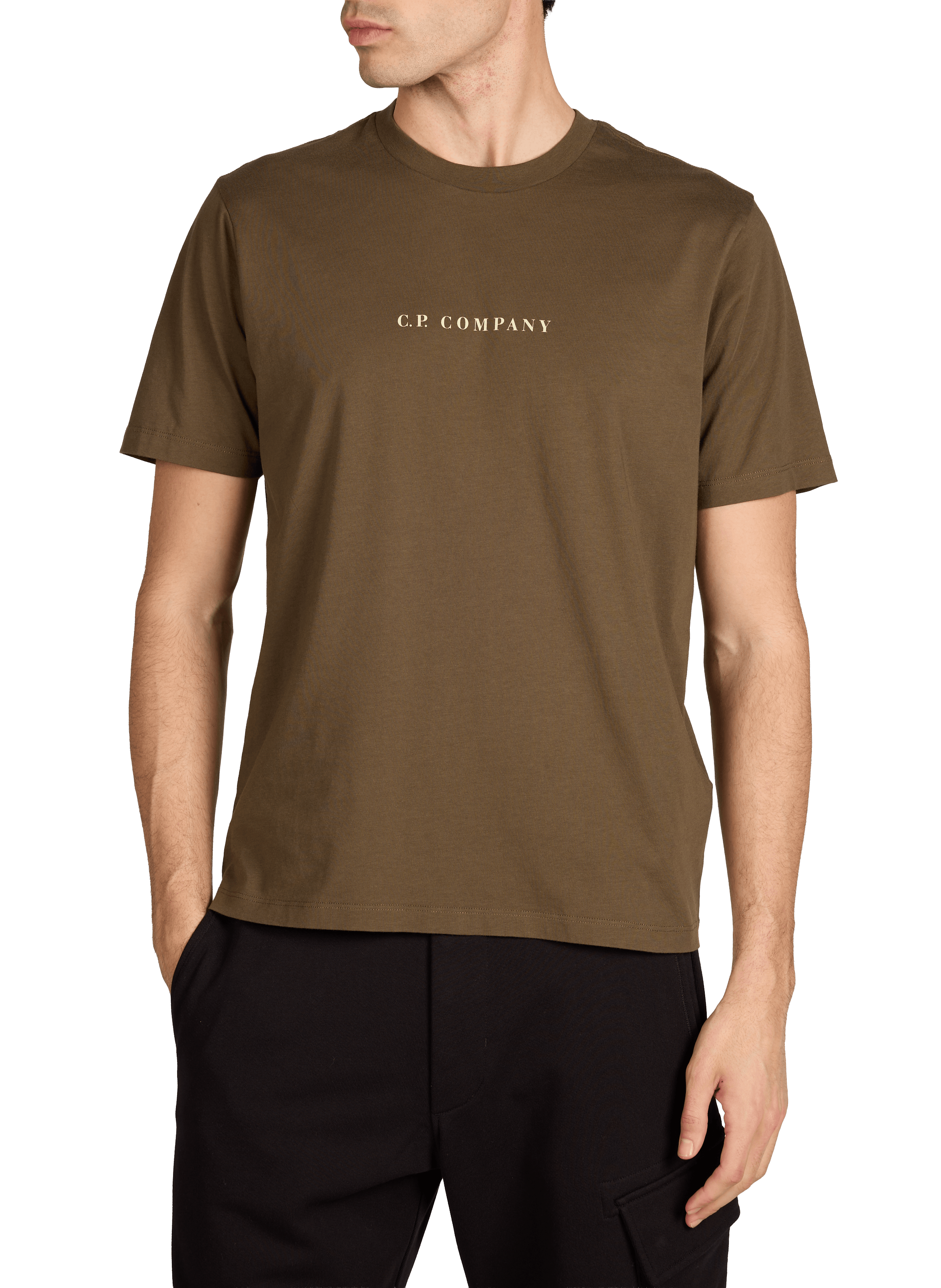T-shirt à logo en coton CP COMPANY Kaki