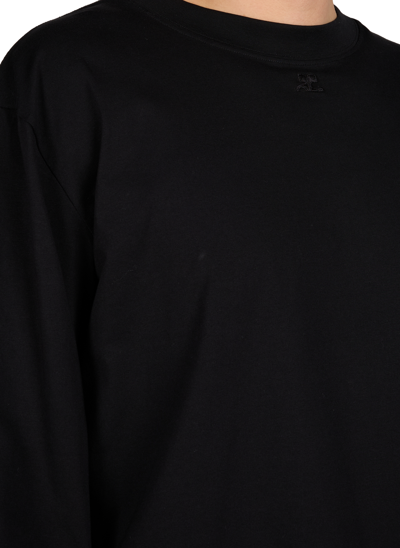T-shirt manches longues en coton COURRÈGES Noir