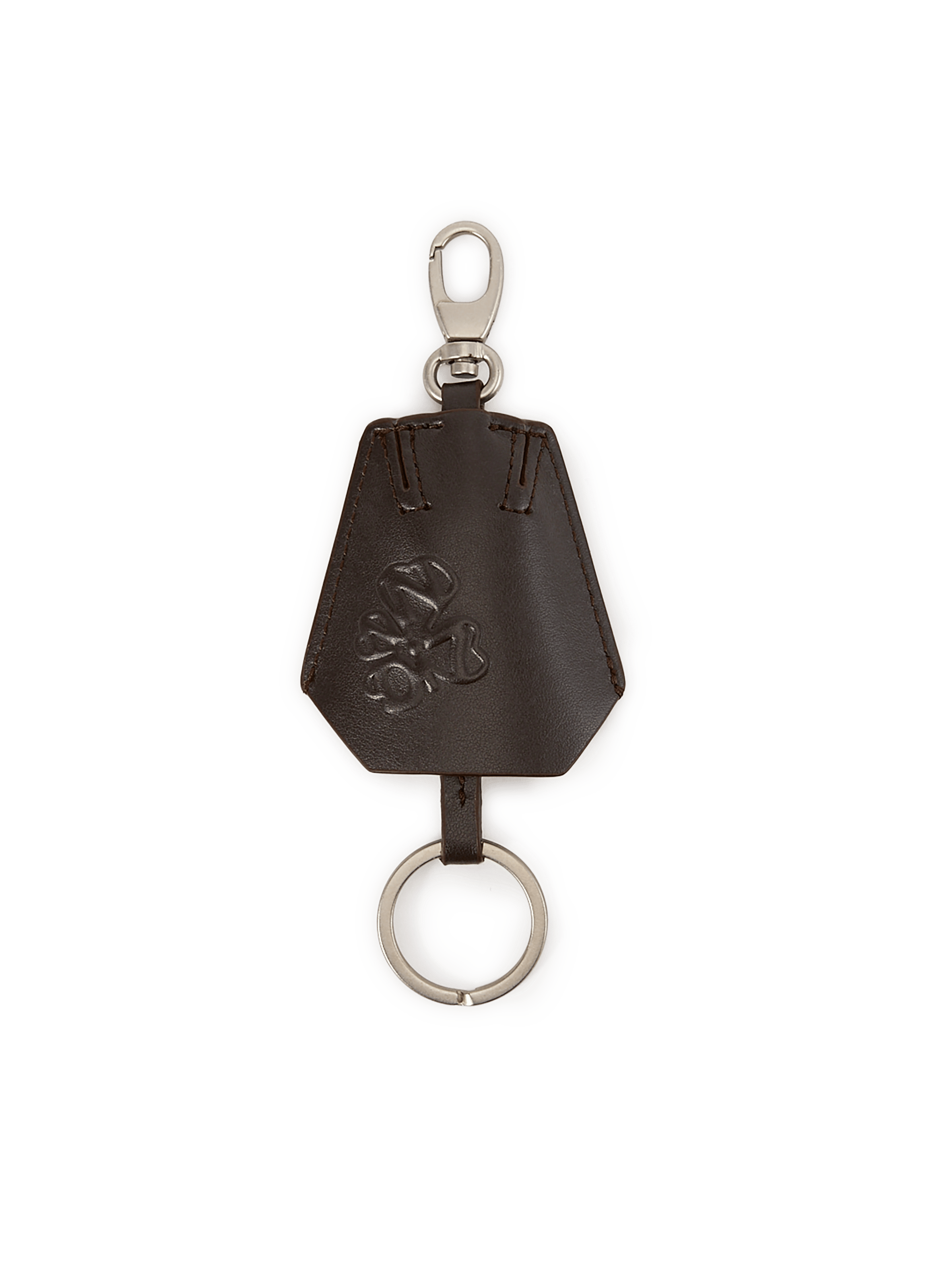 Leather carabiner keychain NN.07 Brown