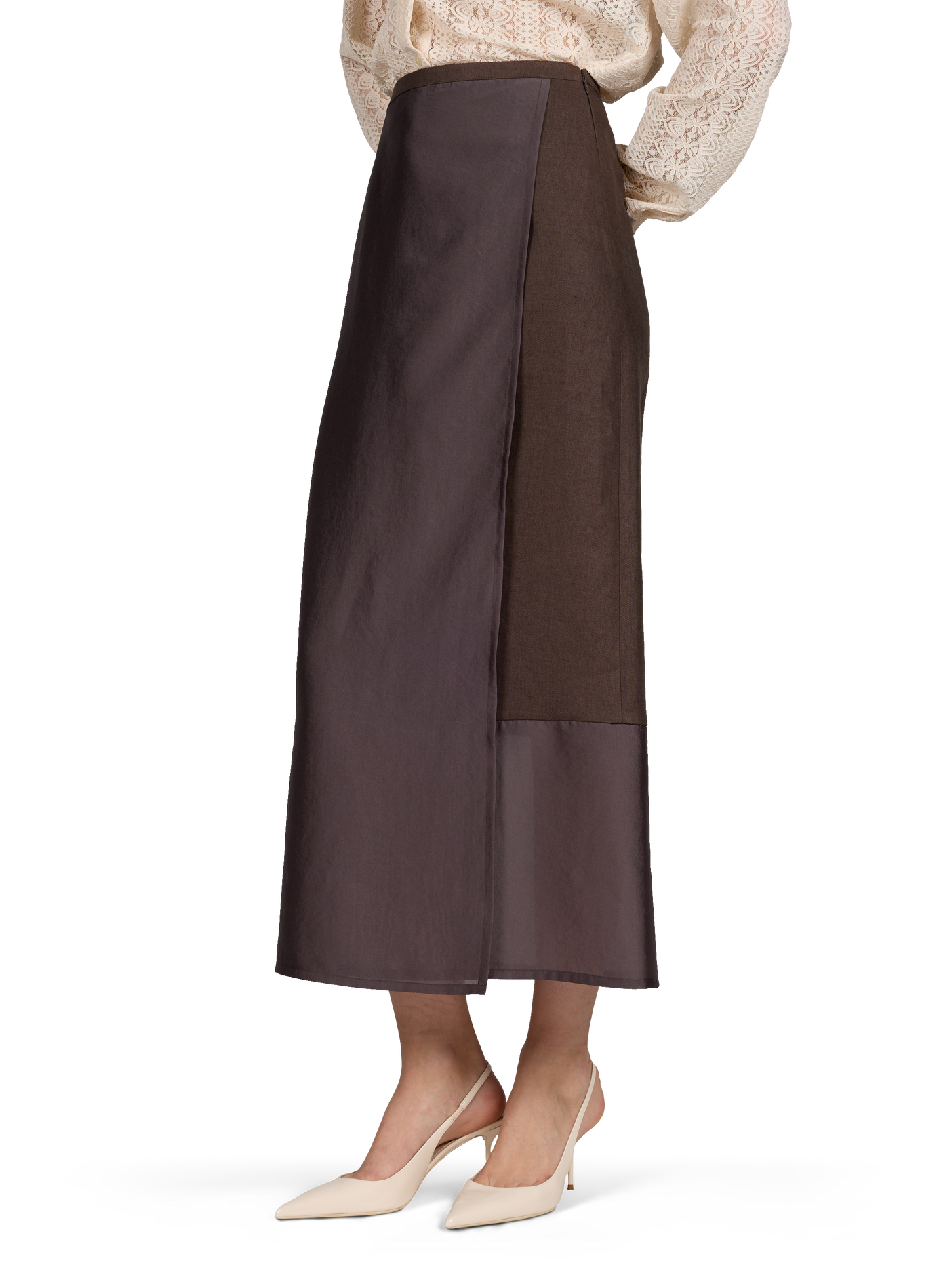 Long linen maxi skirt R2W Brown