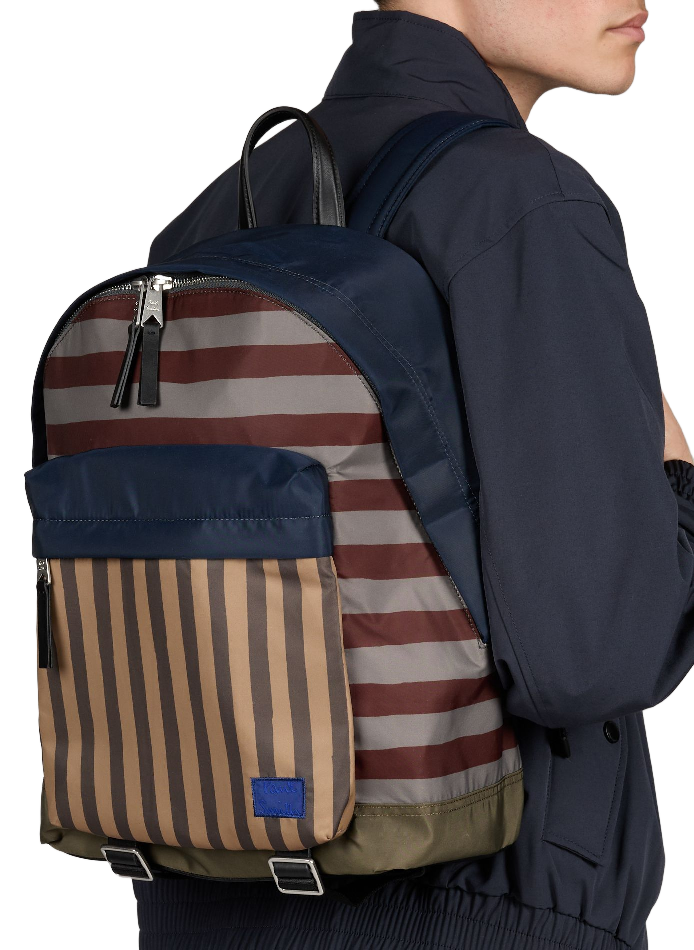 Sac à dos à rayures PAUL SMITH Vert