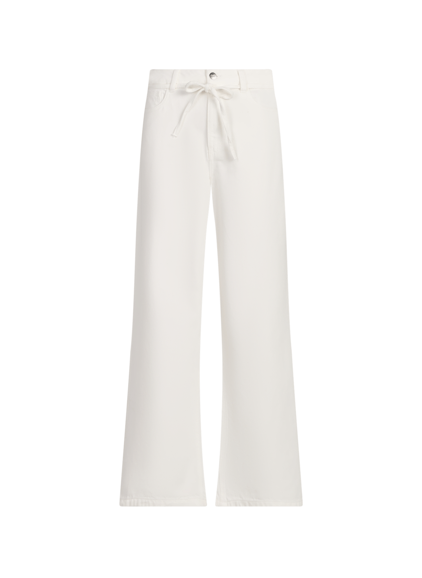 Jeans large en coton mélangé OBJECT Blanc