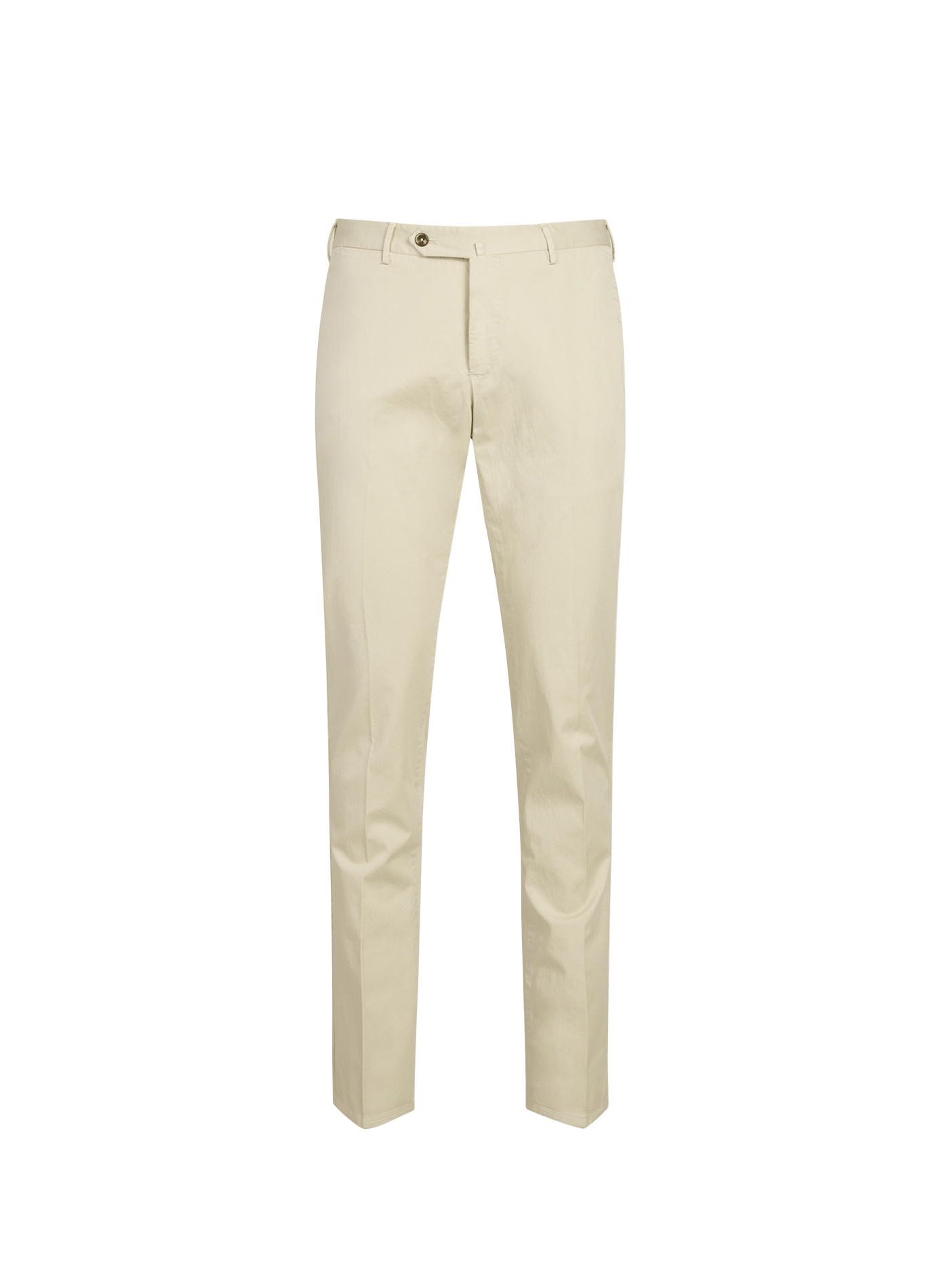 Pantalón ajustado con pliegues de algodón. PT01 Beige