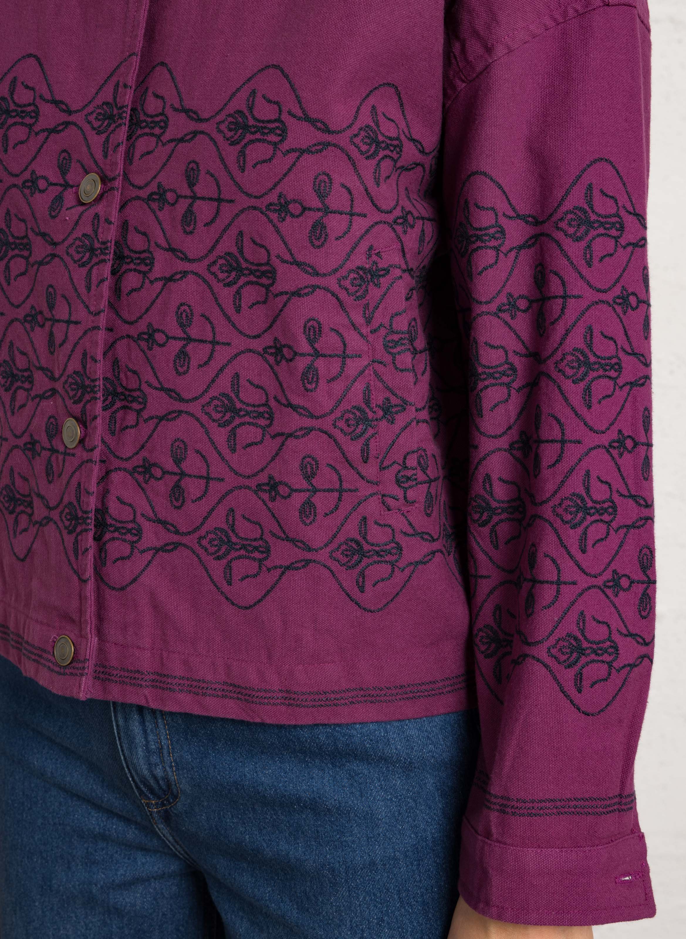 Veste courte ample à broderies valery MAISON 123 Violet