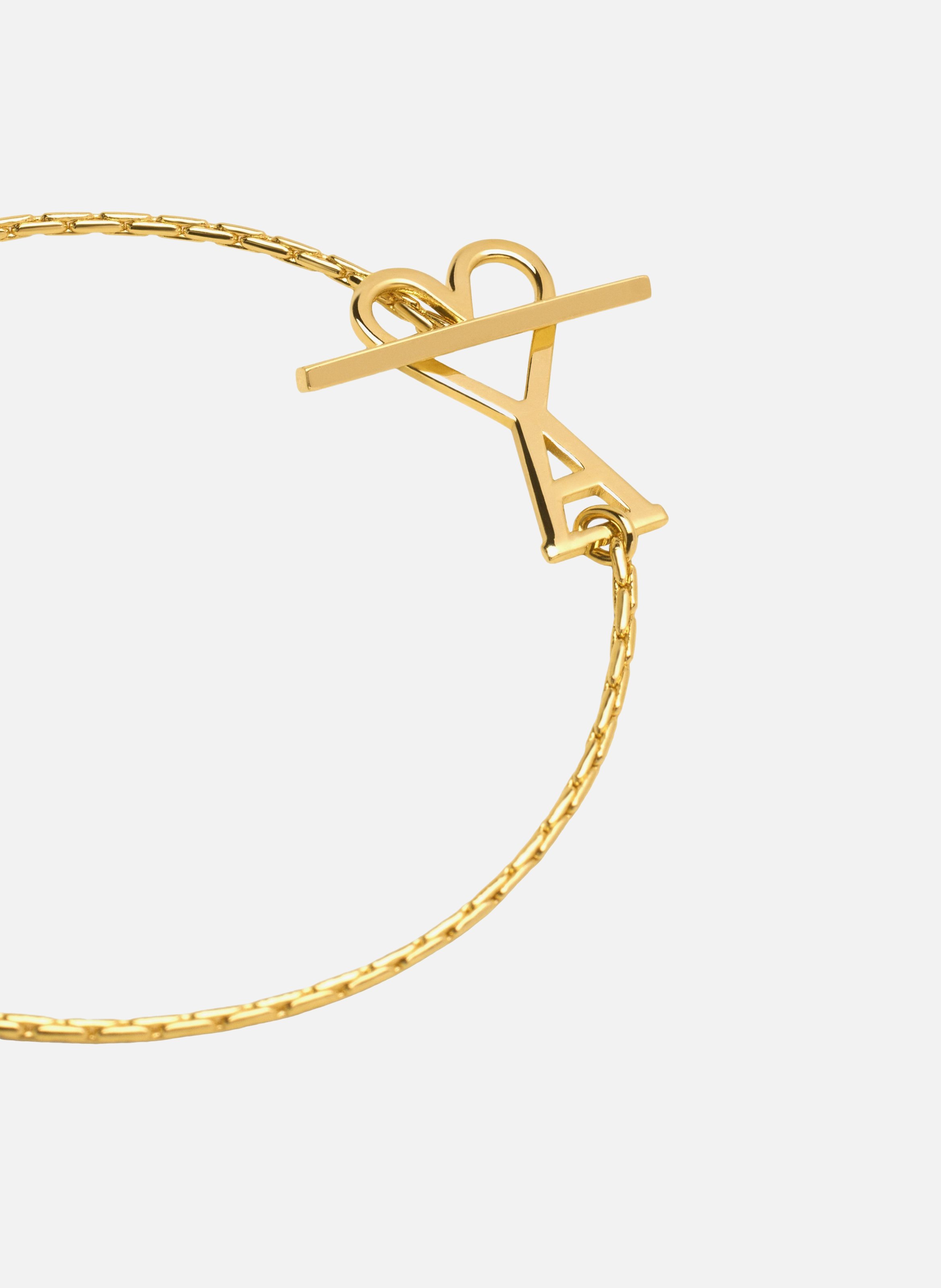 Collier chaîne ami de coeur 2 en 1 unisexe AMI PARIS Jaune