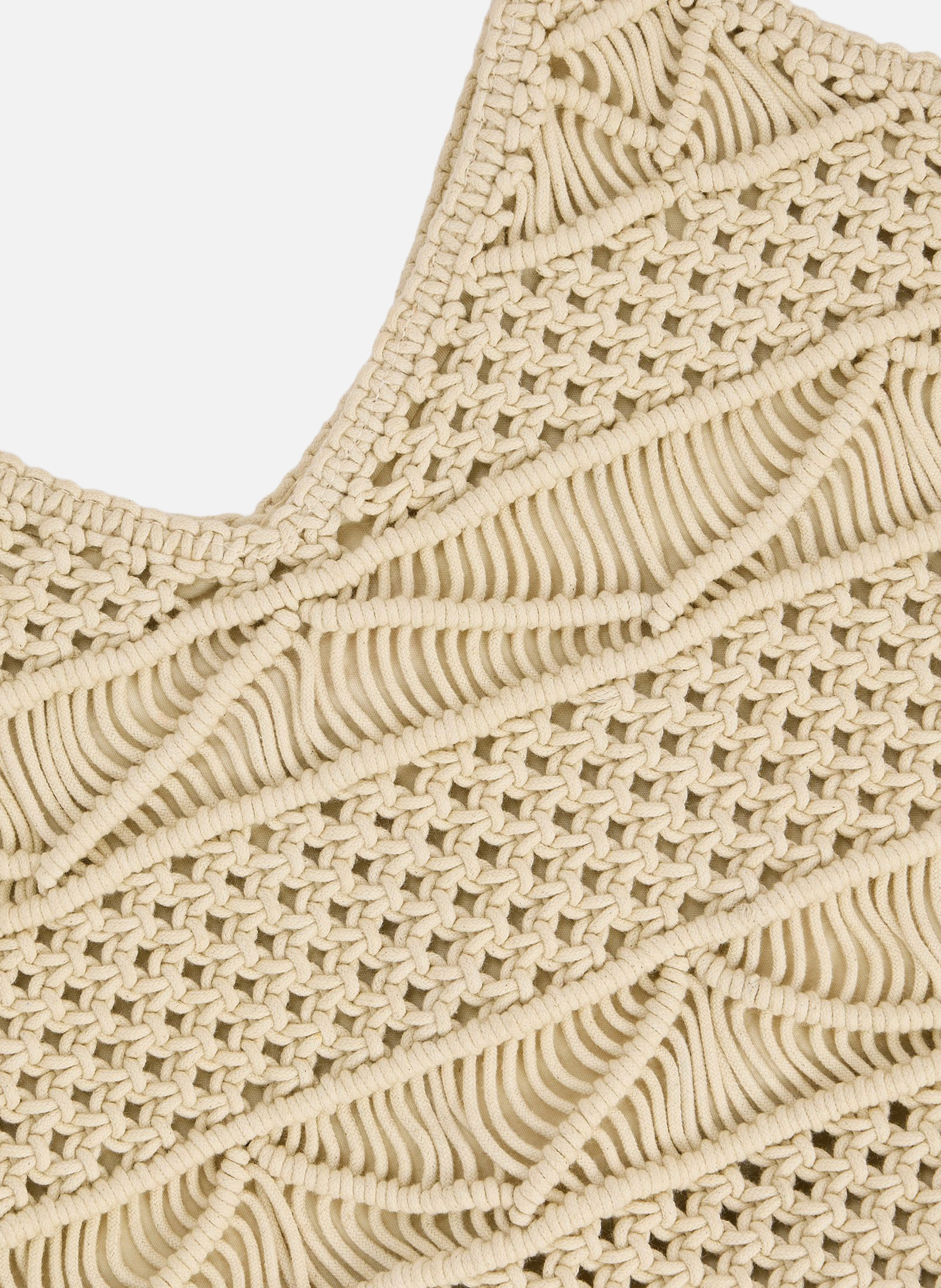 Sac crochet en coton Blanc