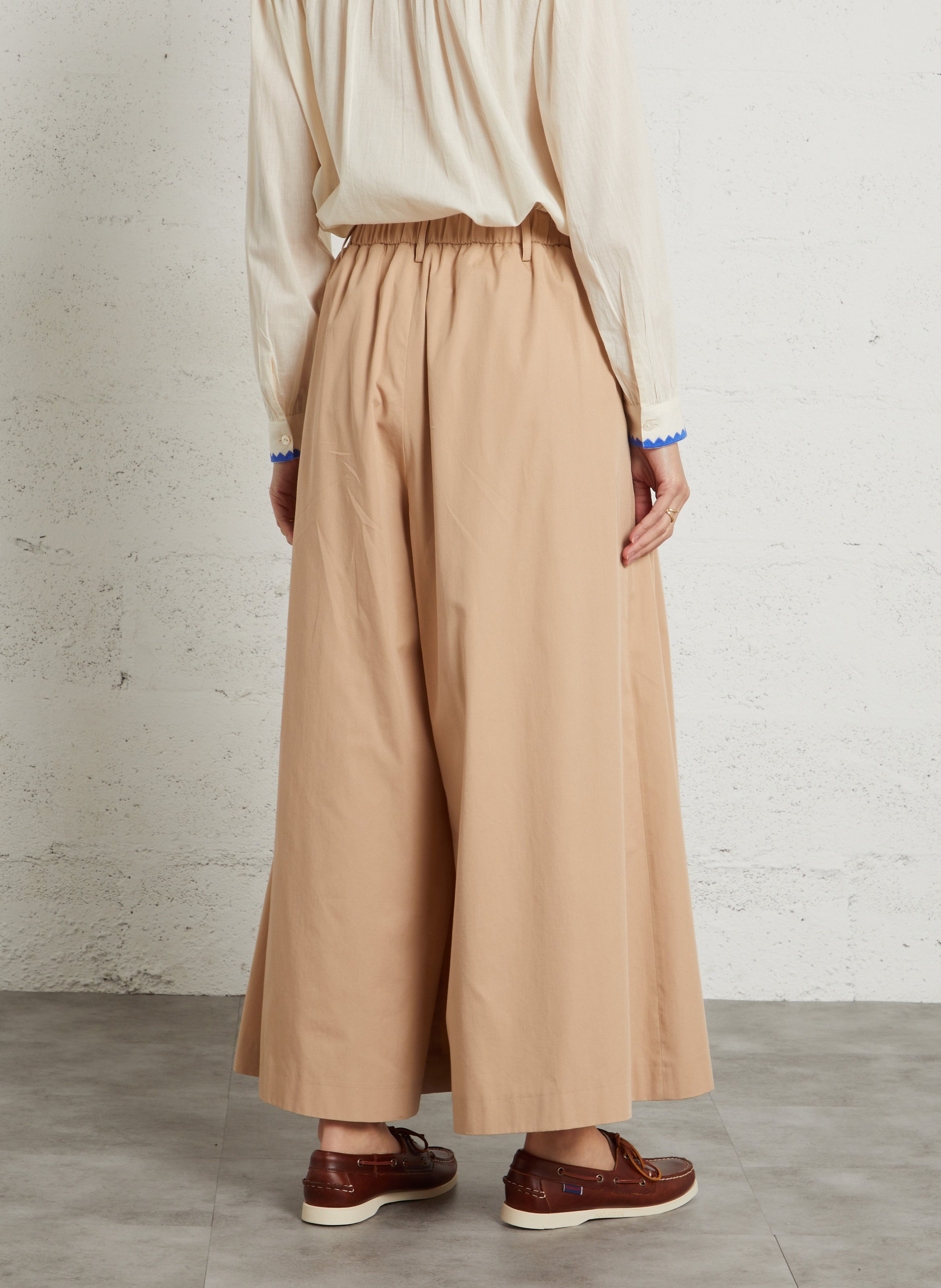 Pantalon extra large uni en coton tatiana MAISON 123 Beige