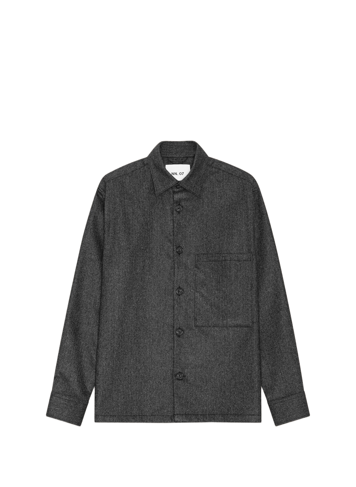 Chemise droite unie en laine mélangée NN.07 Gris