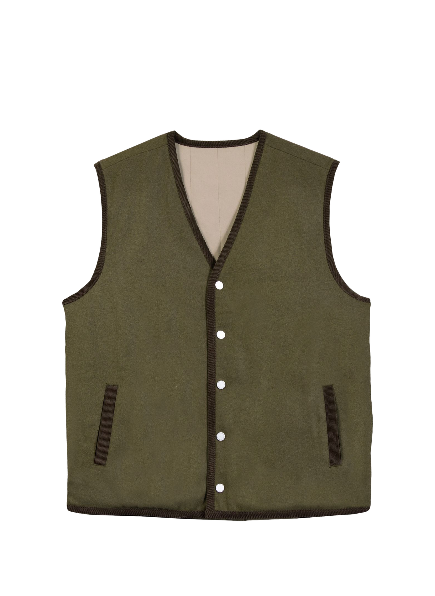 Sleeveless straight reversible cotton blend vest MAISON LABICHE Beige
