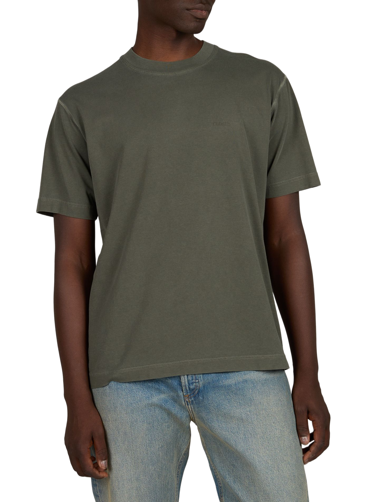 Tee-shirt col rond CLOSED Kaki