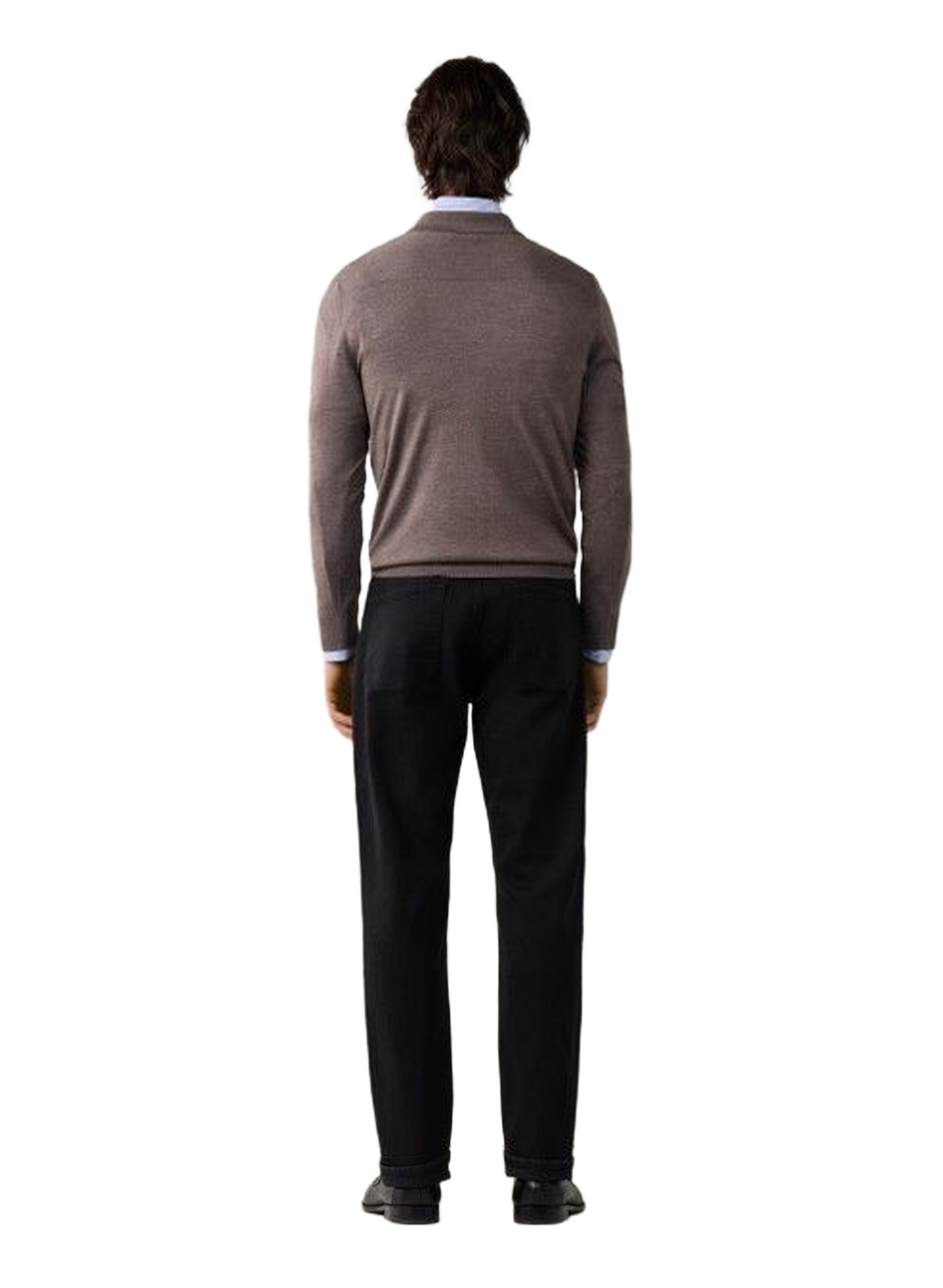 Pull col polo en laine mélangée HACKETT Beige