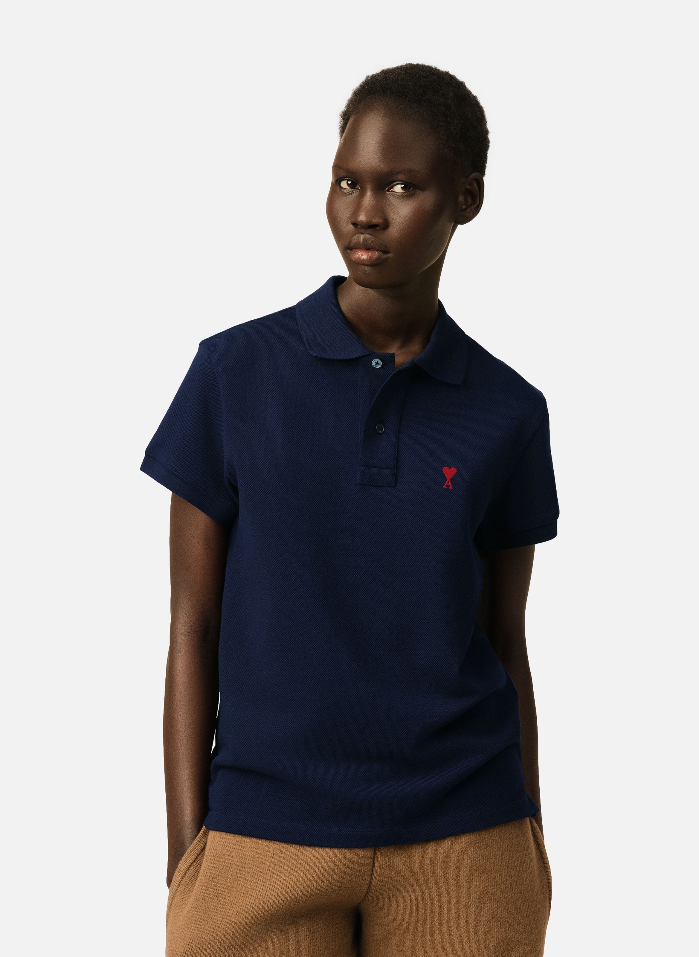 Polo ami de coeur unisexe AMI PARIS Bleu