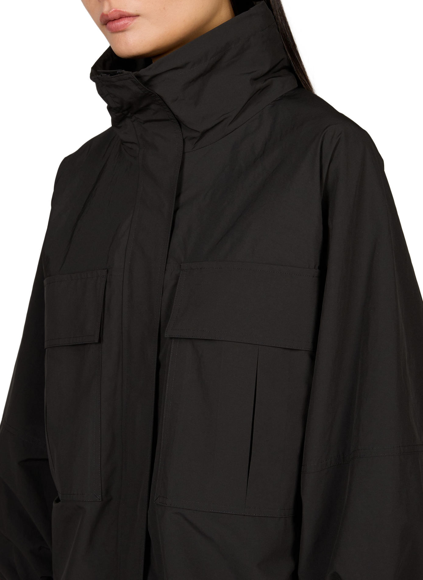 Hooded waterproof jacket MAX MARA WEEK END Black