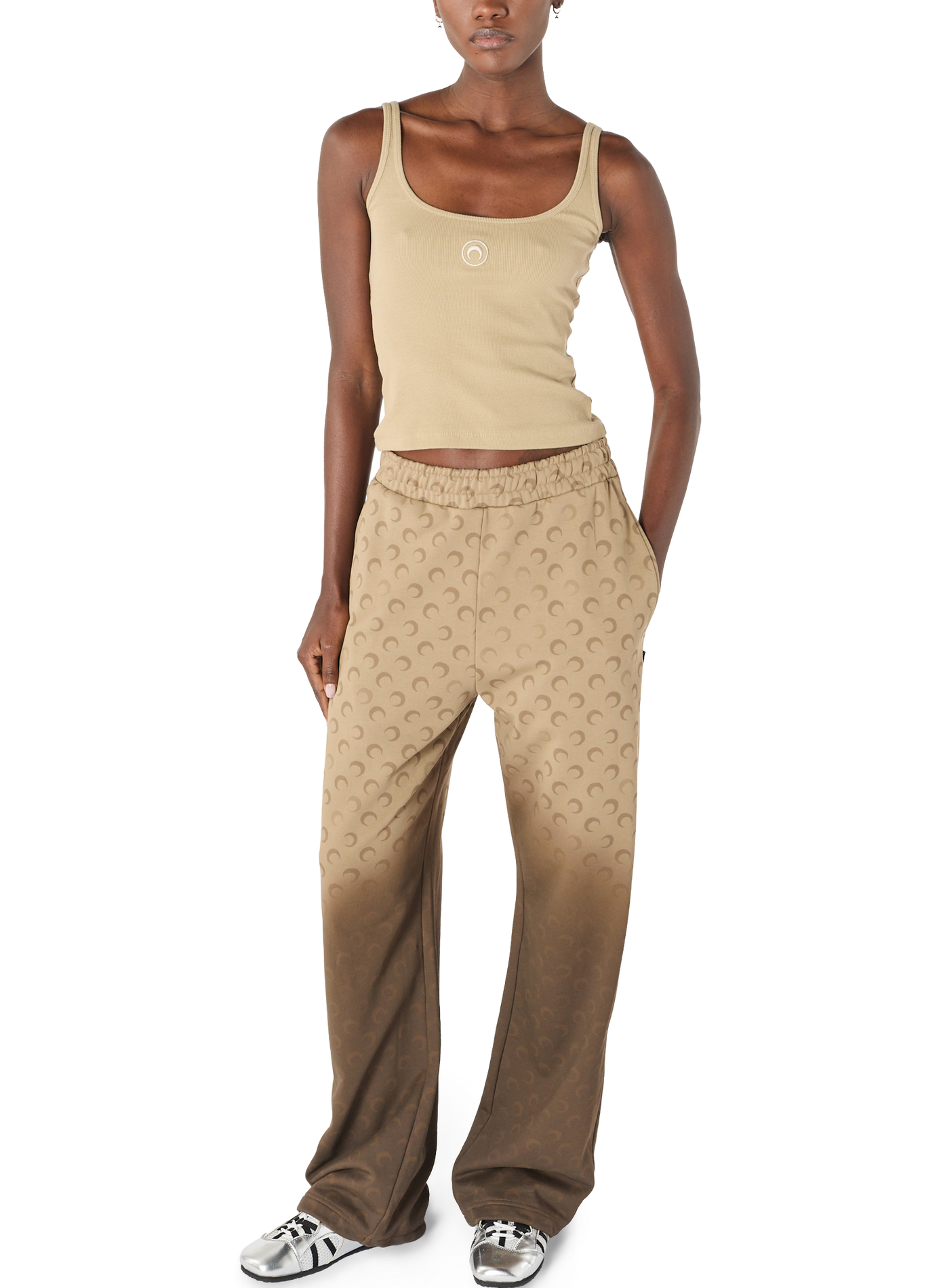 Pantalon de jogging moon délavé en coton biologique unisexe MARINE SERRE Beige