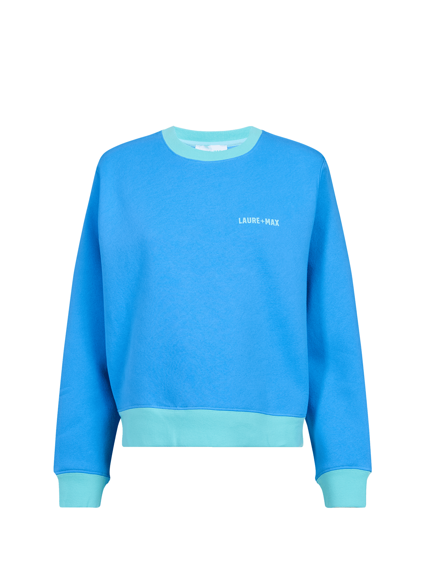 Pull à col rond en coton mélangé LAURE+MAX Bleu