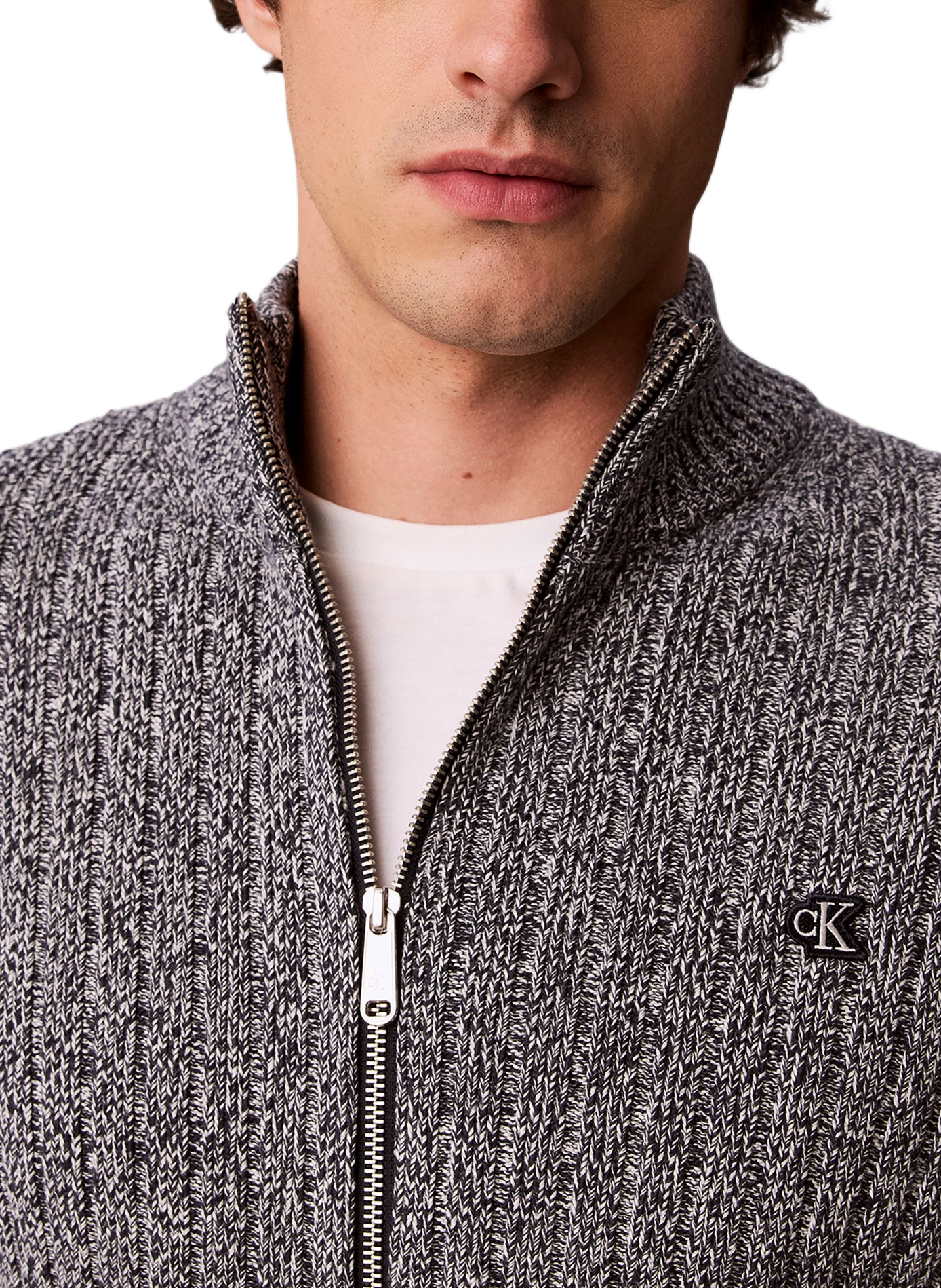 Gilet col montant en coton CALVIN KLEIN Bleu