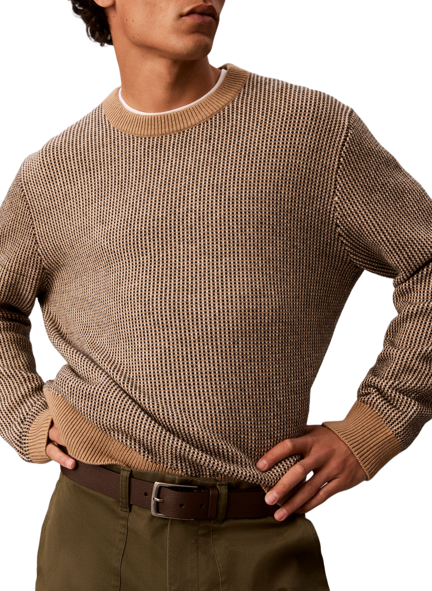 Pullover aus Baumwollmischstrick CALVIN KLEIN Braun