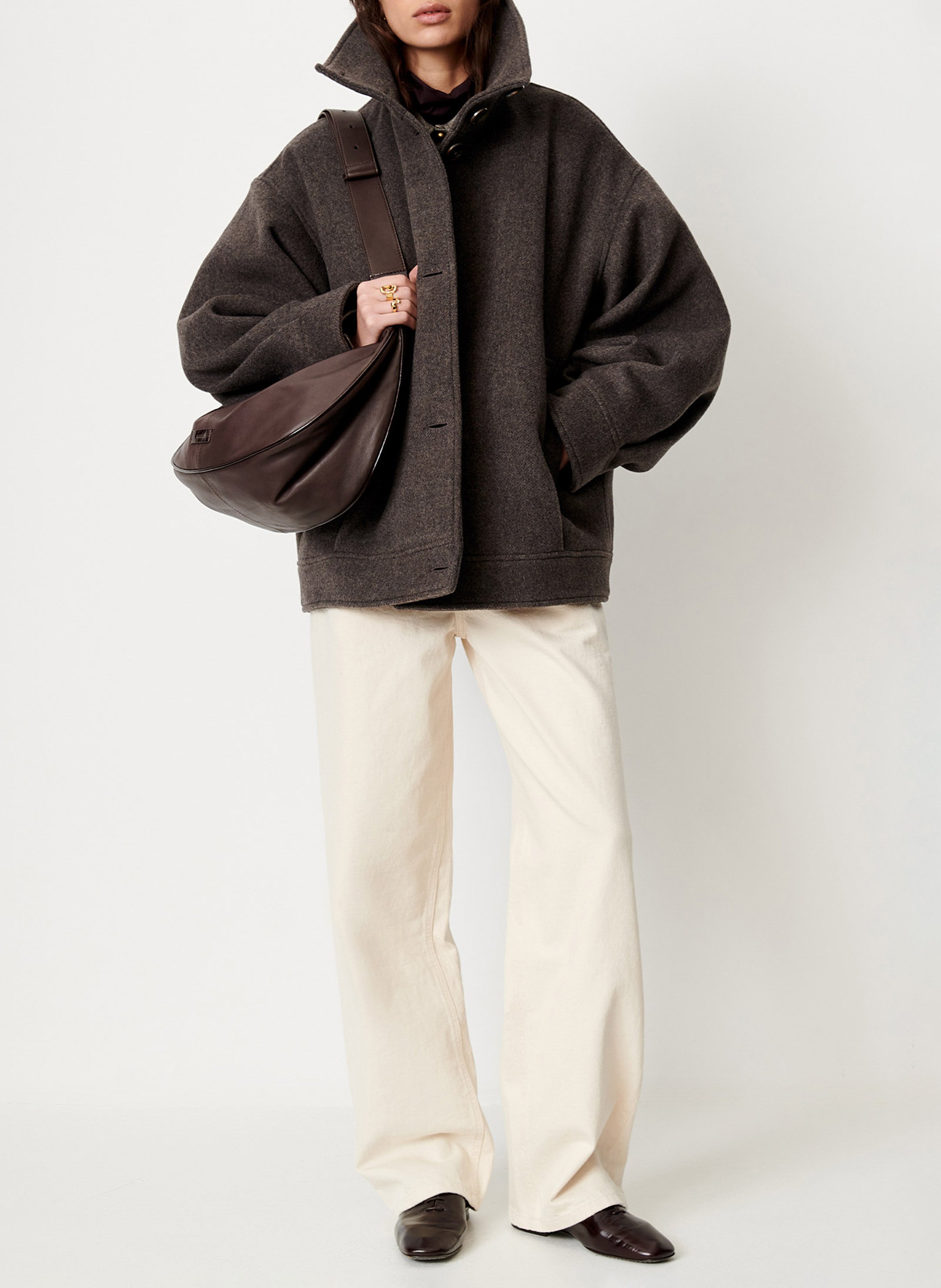 Manteau oversize en laine mélangée nariwa SESSUN Gris