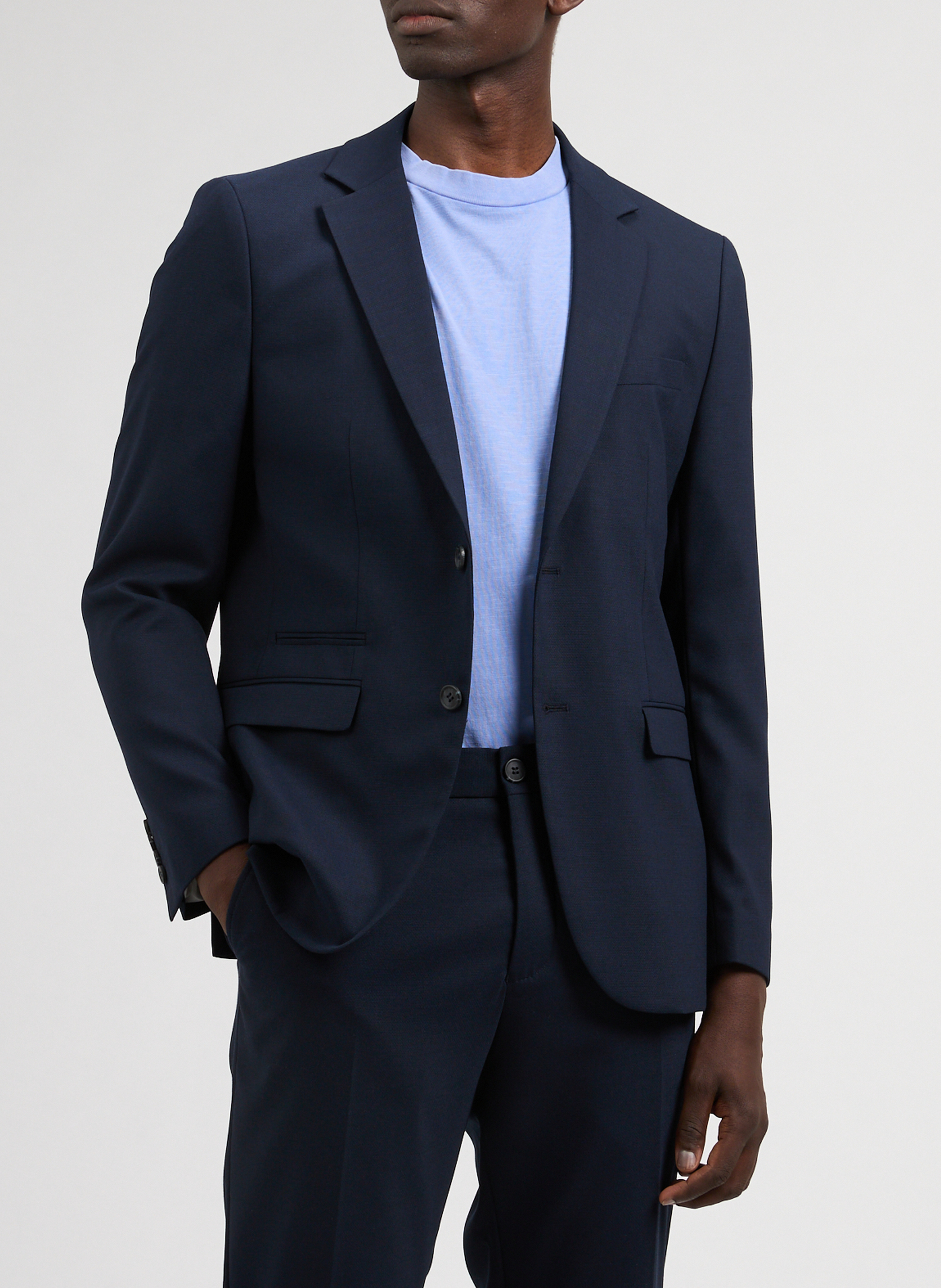 Schmaler Blazer mit mehreren Taschen SELECTED Blau