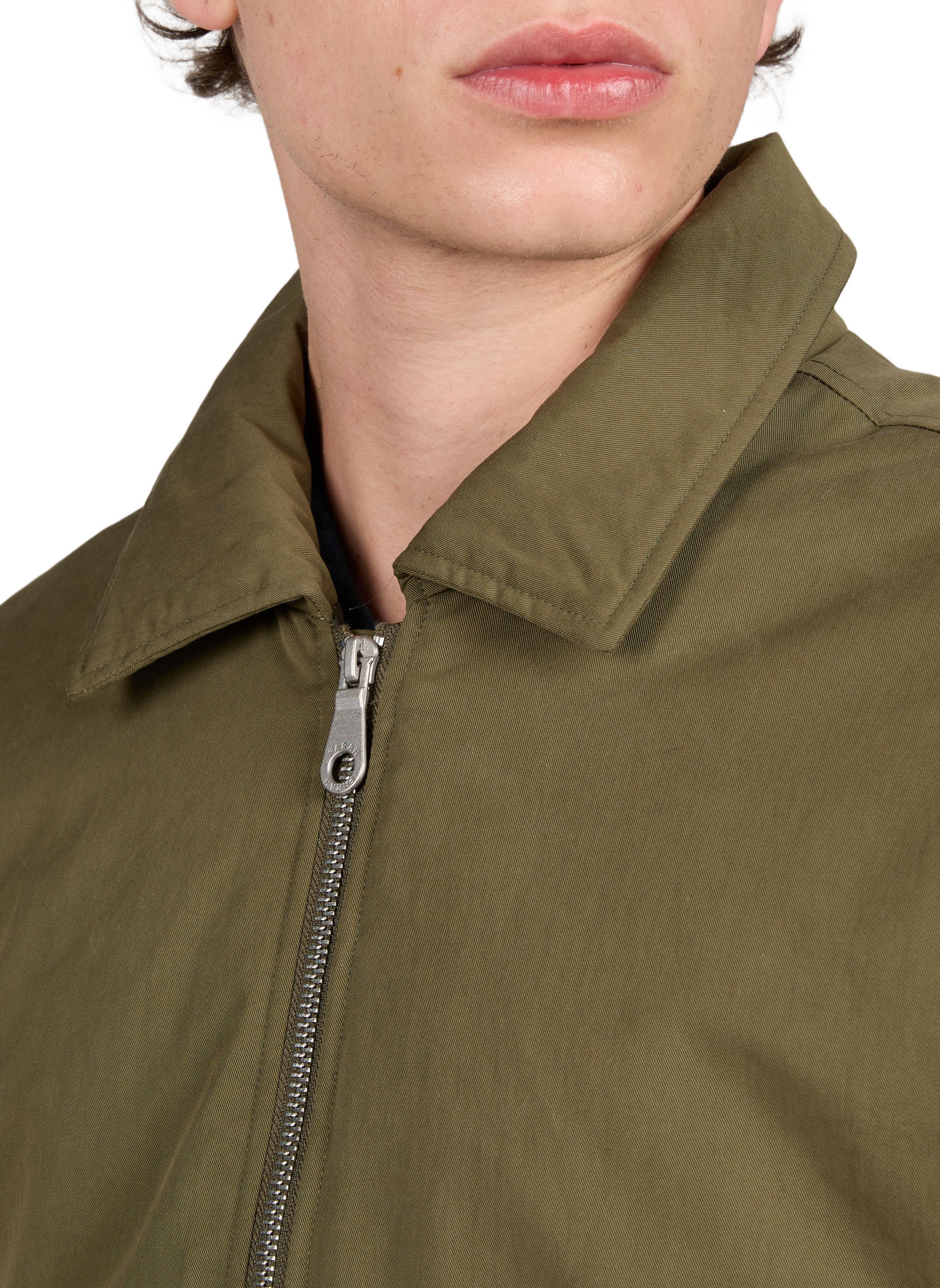Jacket with classic collar in blended cotton FARAH Green