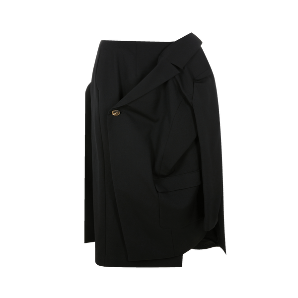 Enföld Wool Trompe L'oeil Skirt In Black