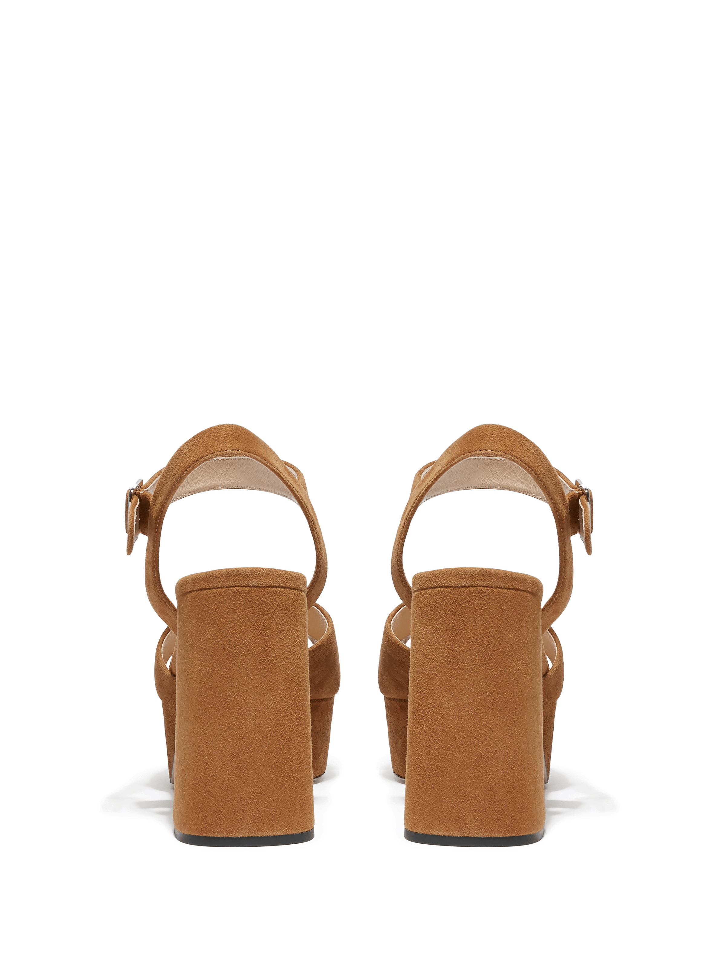 Suede Wedge Sandals PRADA Brown