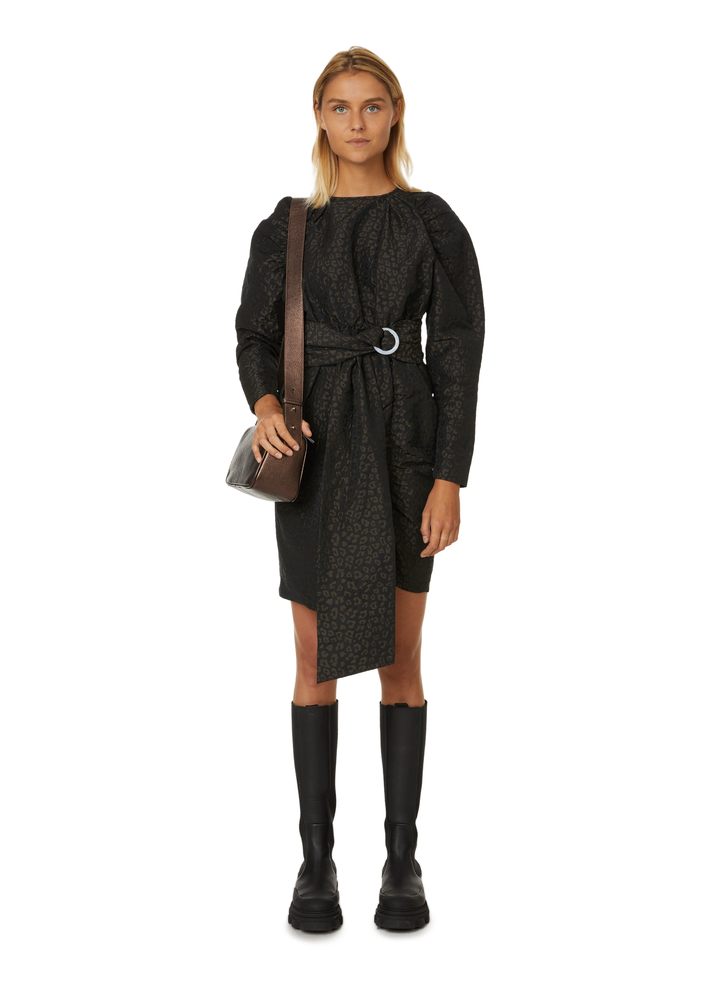 SAISON 1865 Leopard-print dress Green