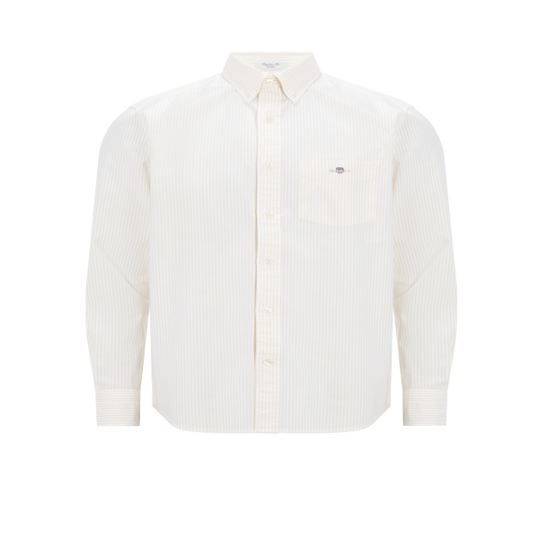 Gant Striped Cotton Shirt Striped In White