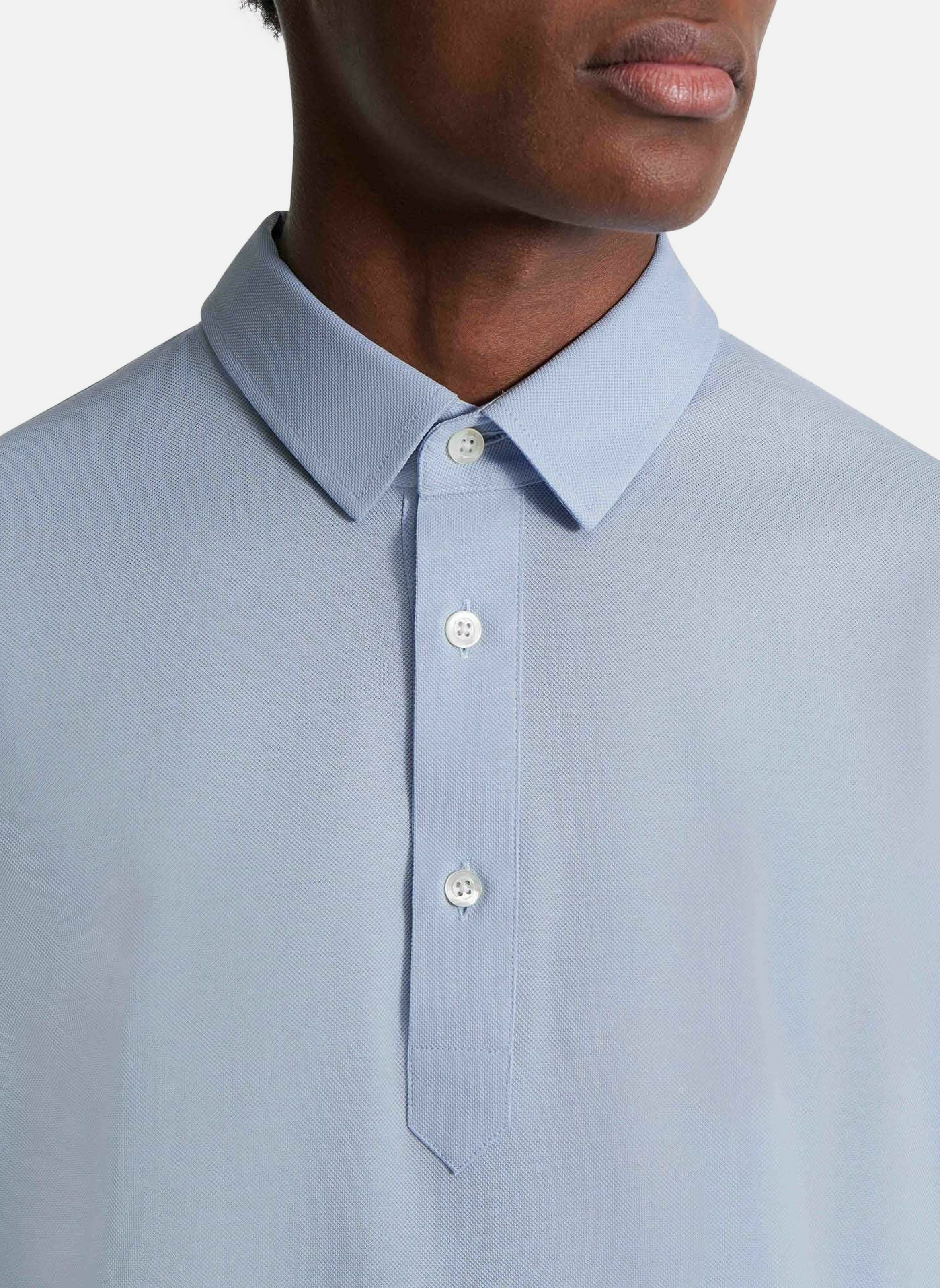 Polo manches courtes germain col chemise coupe regular FUSALP Bleu